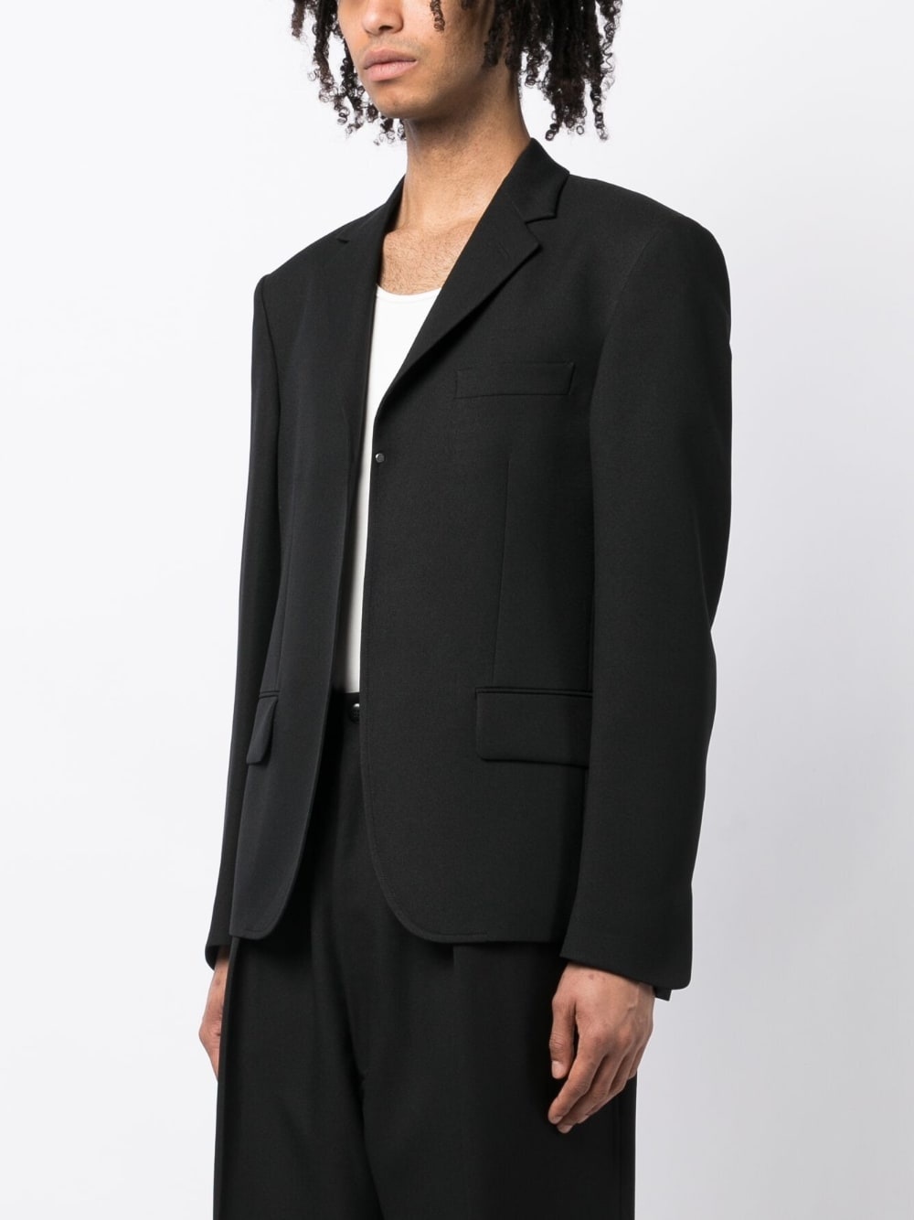 buttonless long-sleeved blazer - 3