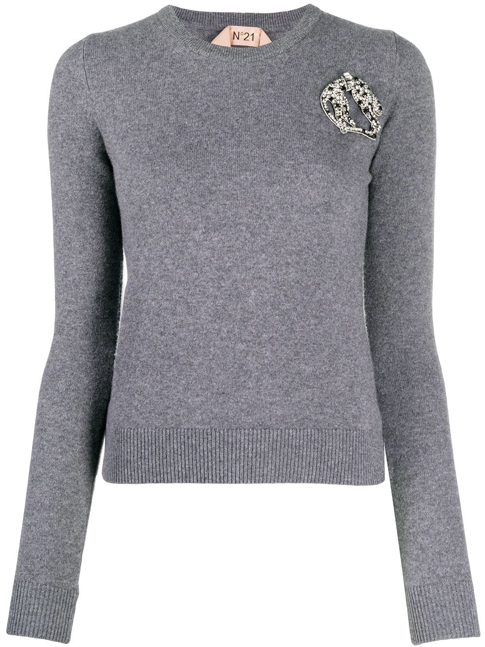 crystal-embellished knitted jumper - 1