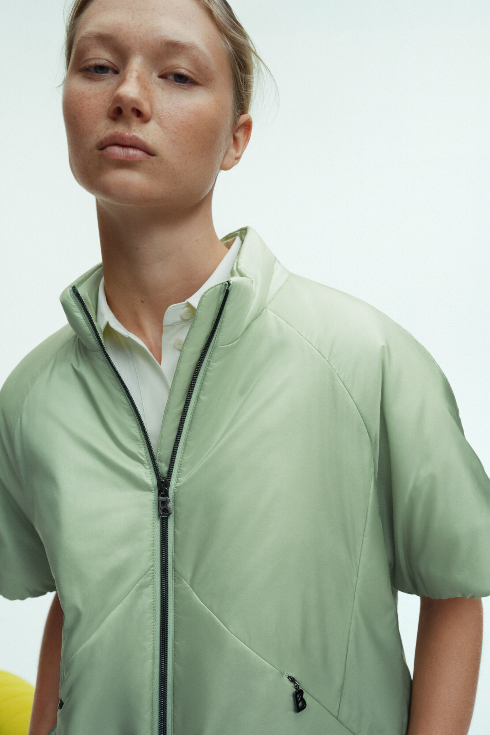 Britany lightweight quilted vest in Mint - 8