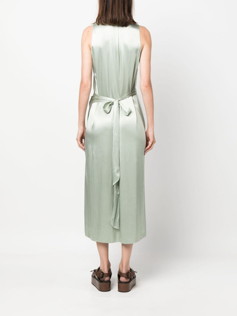 satin-finish V-neck wrap dress 4