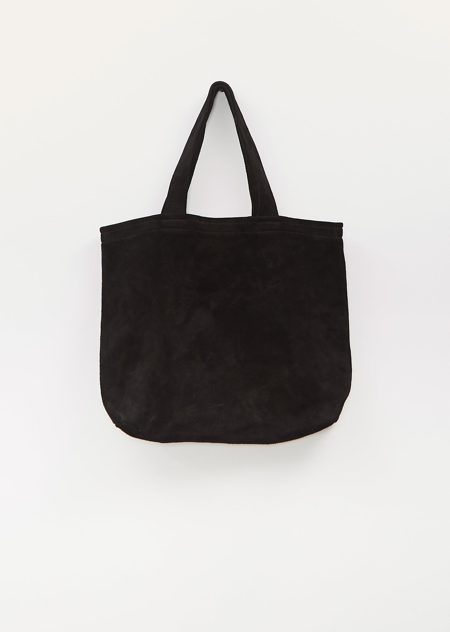 Suede Shopper Bag — Black - 1