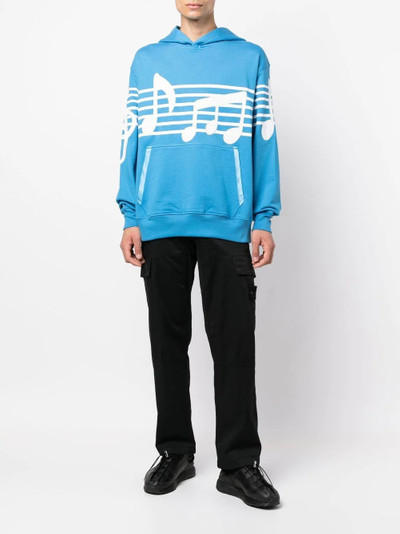 Just Don Musical Notes cotton hoodie outlook