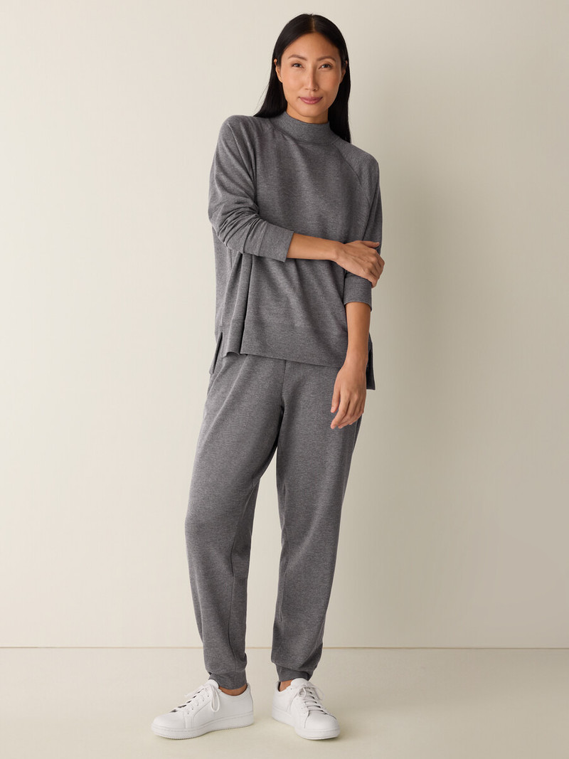 Cozy Brushed Terry Hug Mock Neck Top 3
