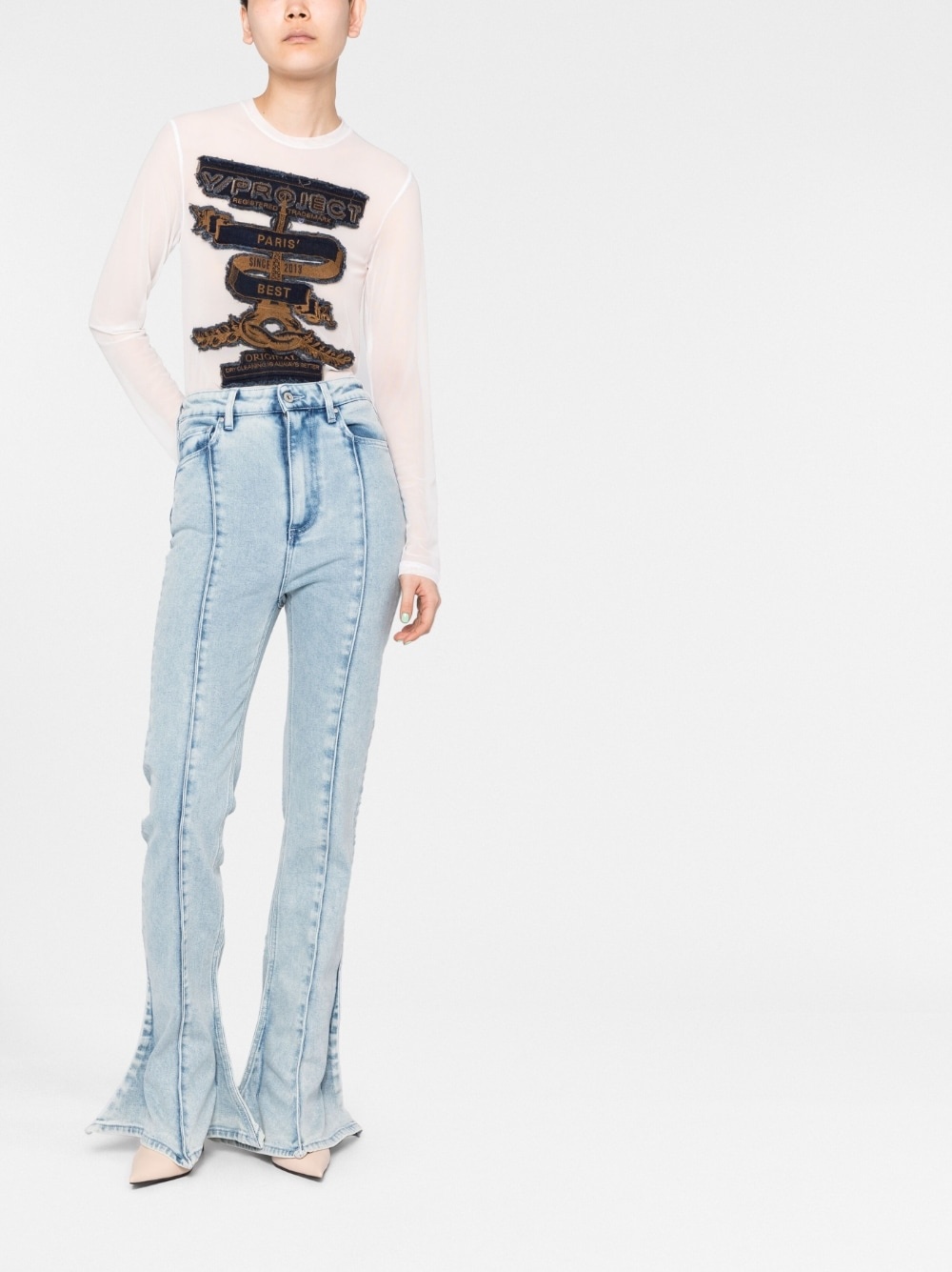 mid-rise bell-bottom jeans - 2