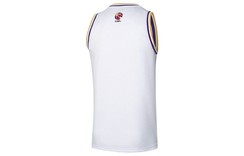 Li-Ning Li-Ning x CBA Sw 2020-2021 Basketball Jersey 'White Gold' AAYQ399-1 outlook