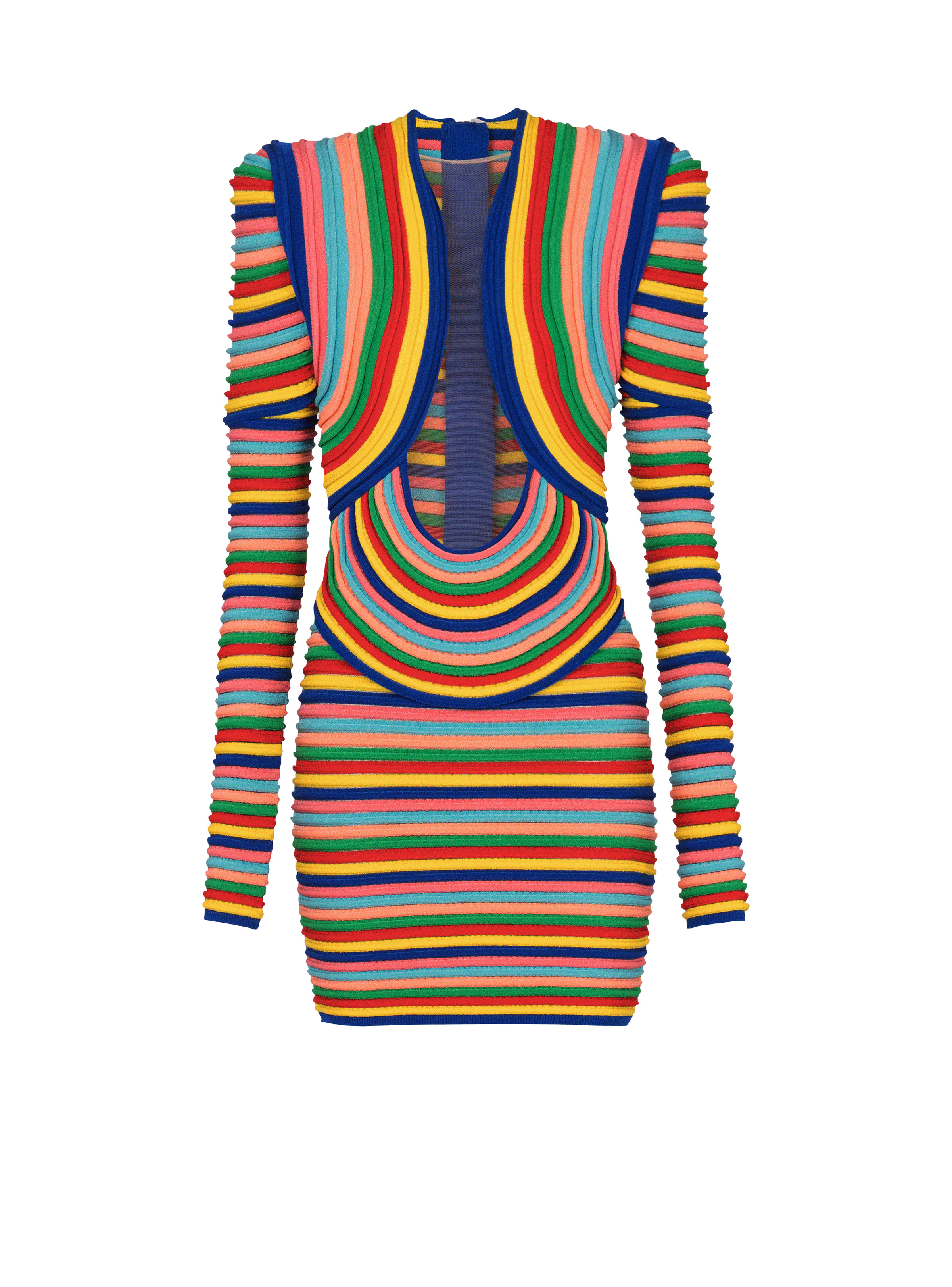 Short dress in multicoloured rolled knit - 1
