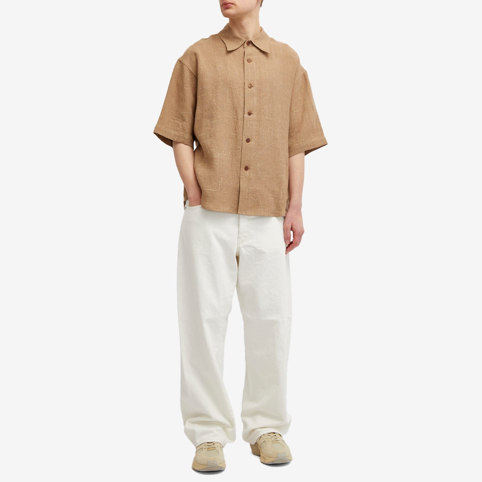 Auralee Linen Silk Short Sleeve Shirt - 4