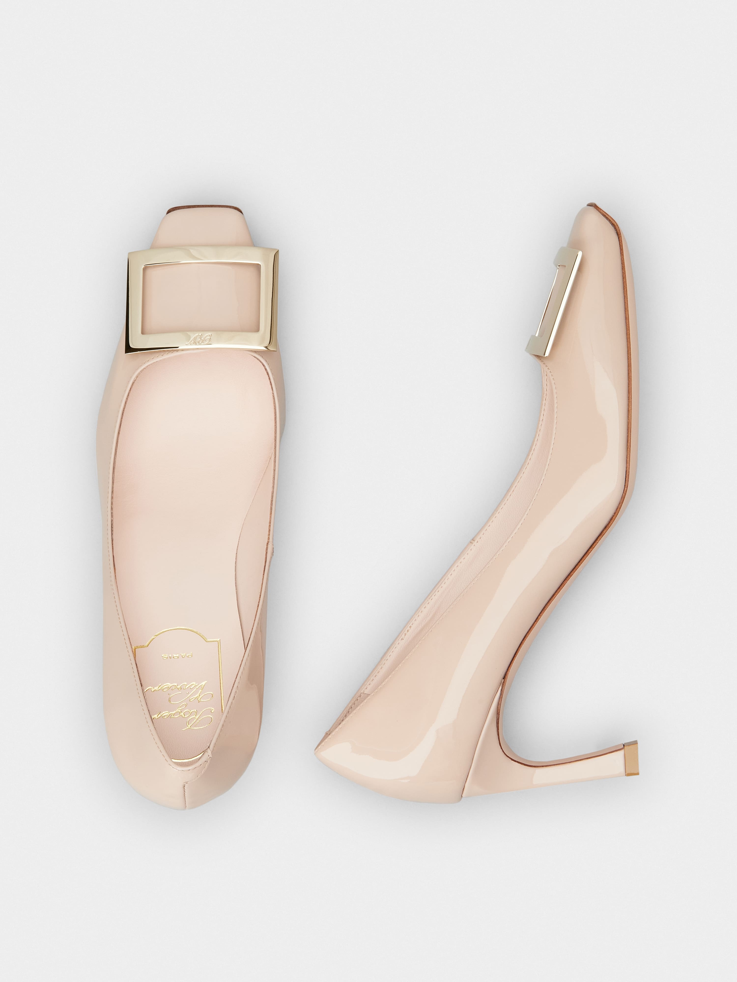 Trompette Metal Buckle Pumps in Patent Leather - 4