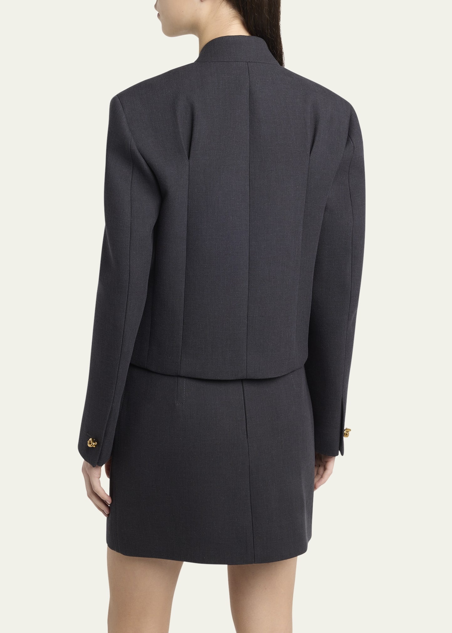 Knot-Button Light Structured Cotton Jacket - 3