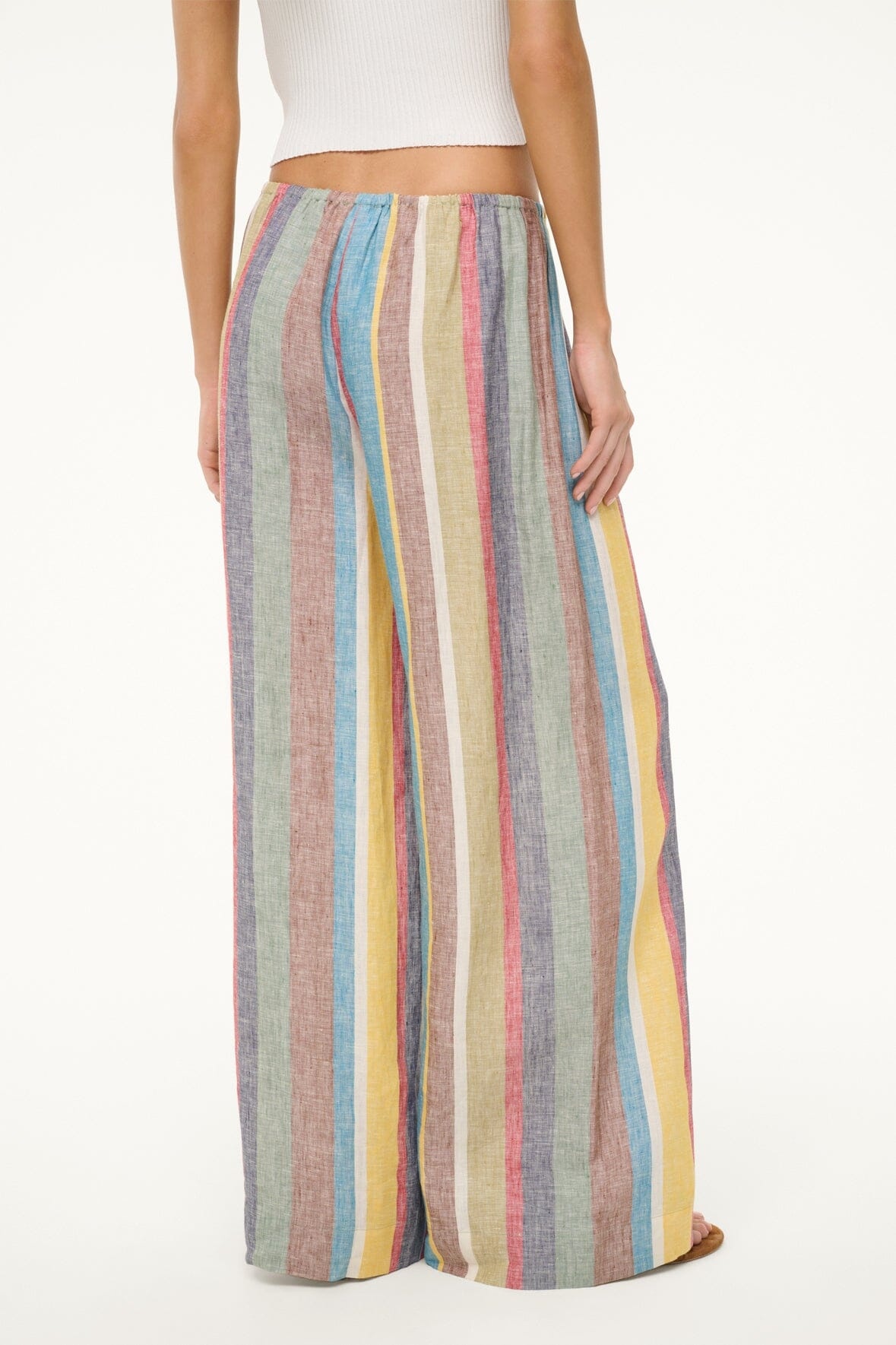 STAUD BONFIRE LINEN PANT MARKET STRIPE - 6