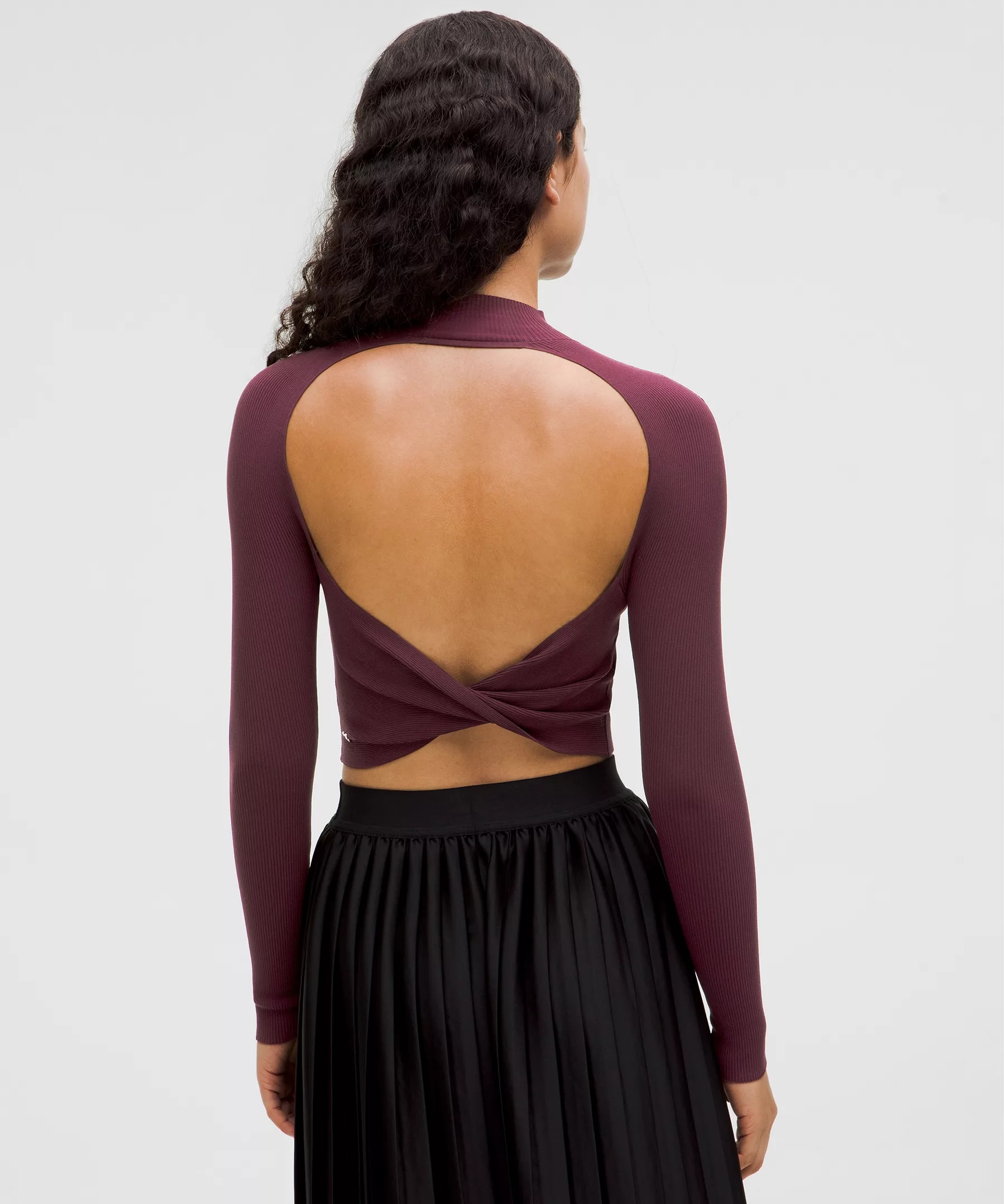 Ribbed-Knit Twist-Back Mockneck Sweater - 3