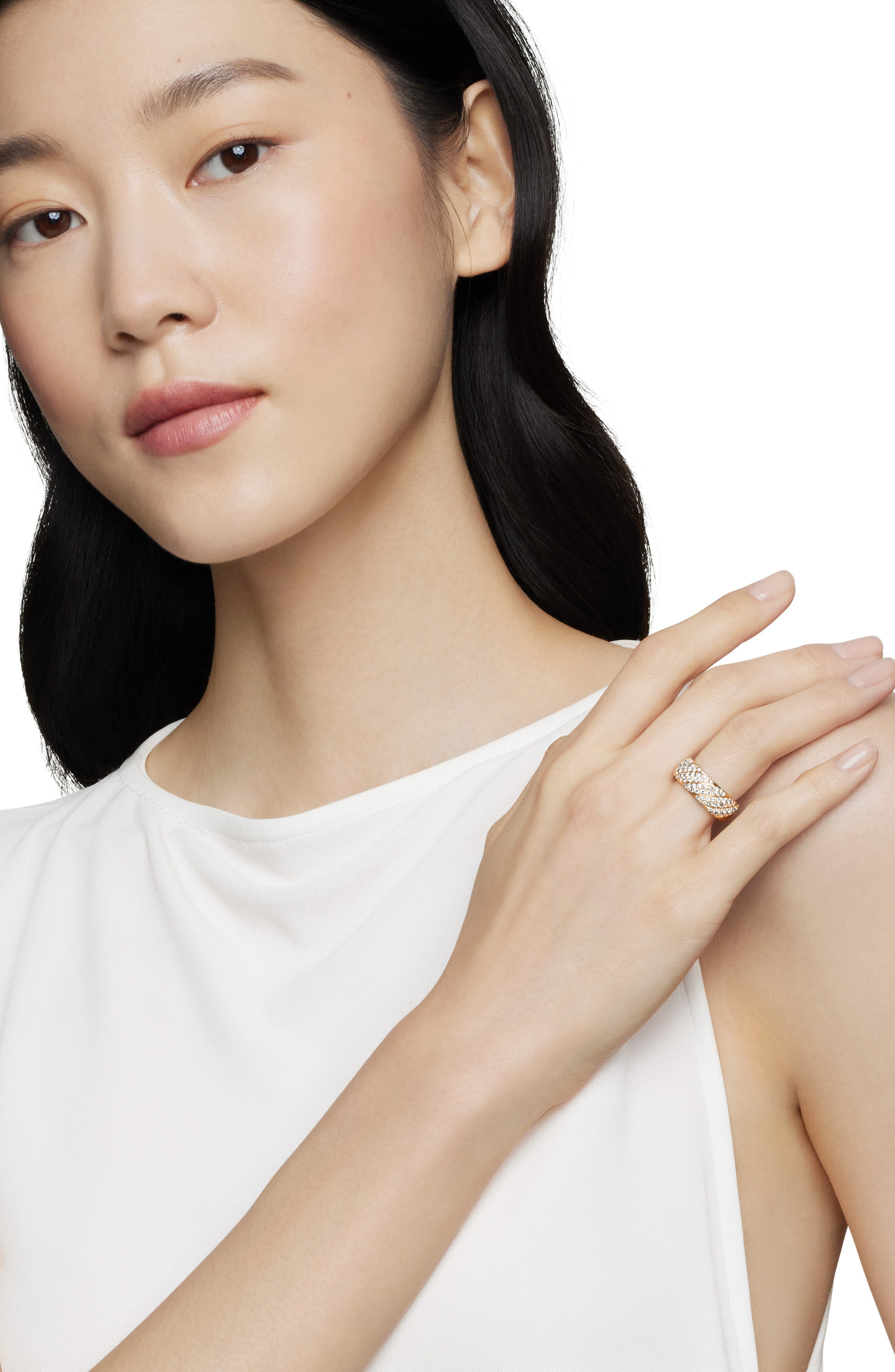 David Yurman Sculpted Cable Band Ring in 18K Yellow Gold with Pavé Diamonds at Nordstrom - 2
