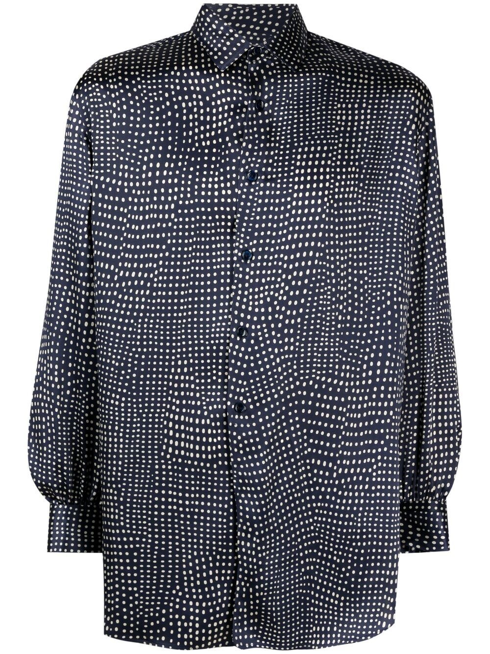 spot-print long-sleeve shirt - 1