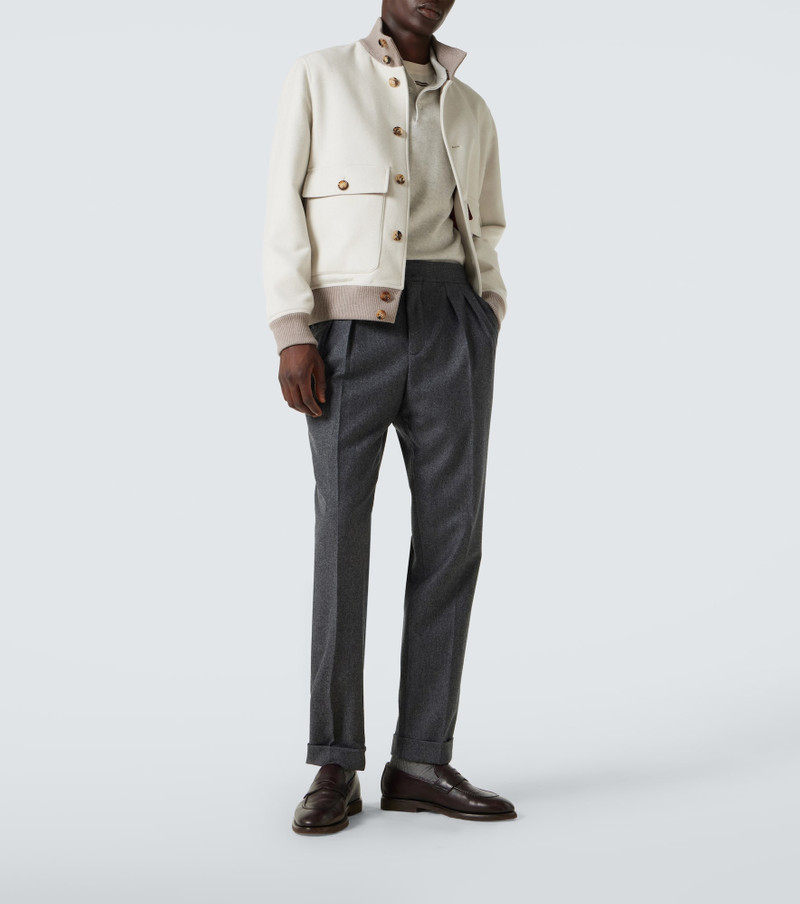 Brunello Cucinelli Pleated virgin wool slim pants outlook