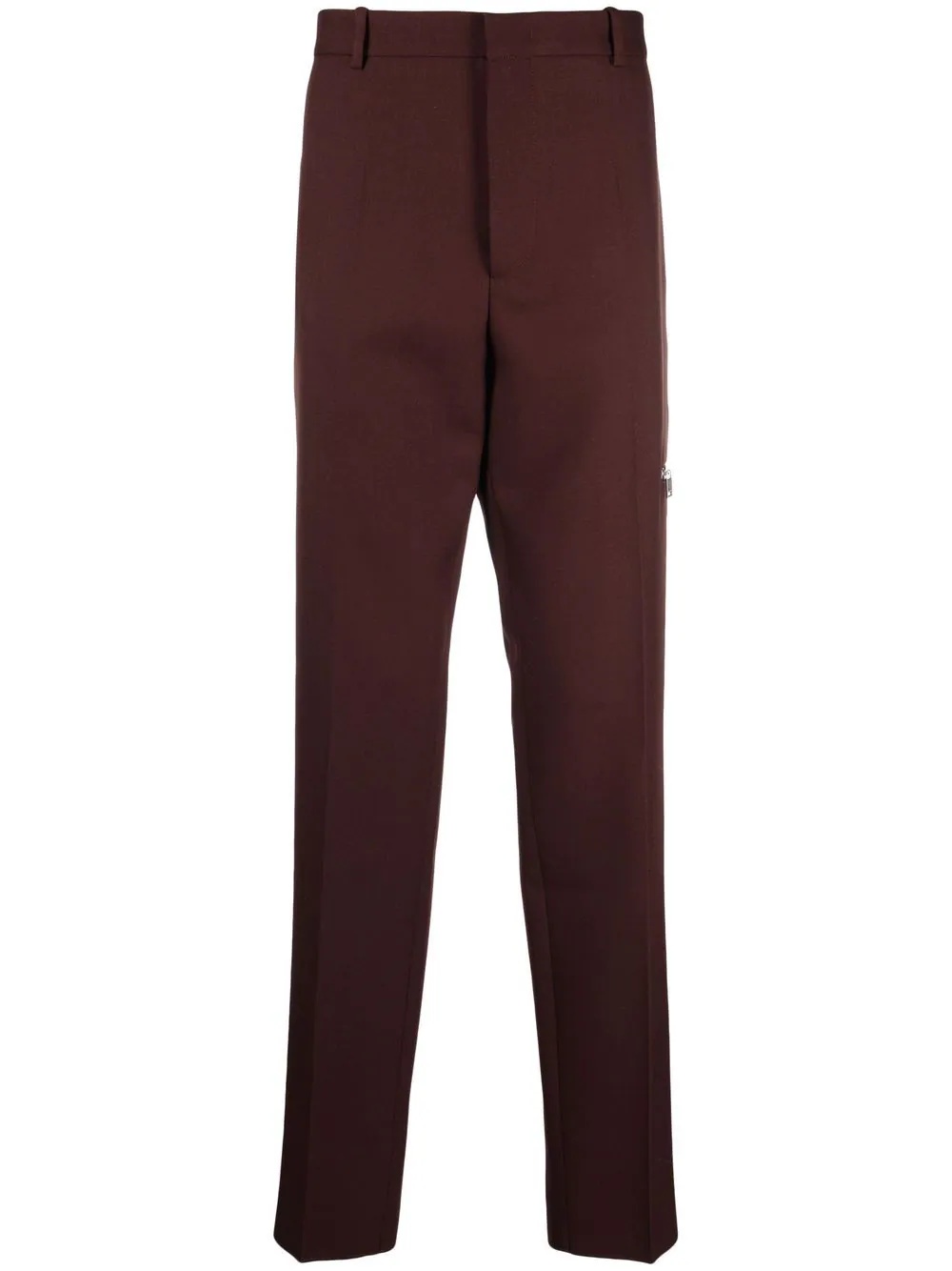 wool straight-leg trousers - 1