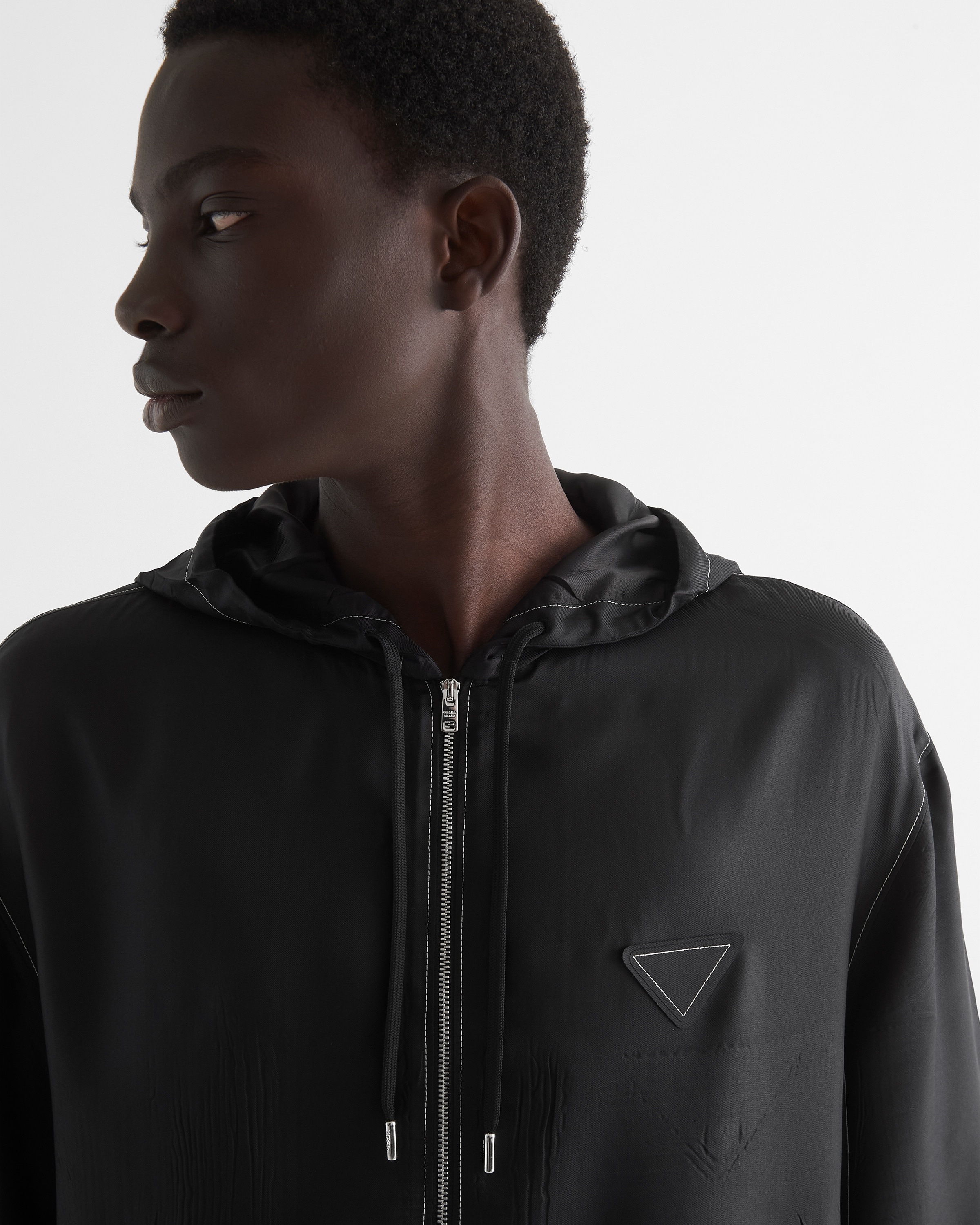 Silk blouson jacket - 3