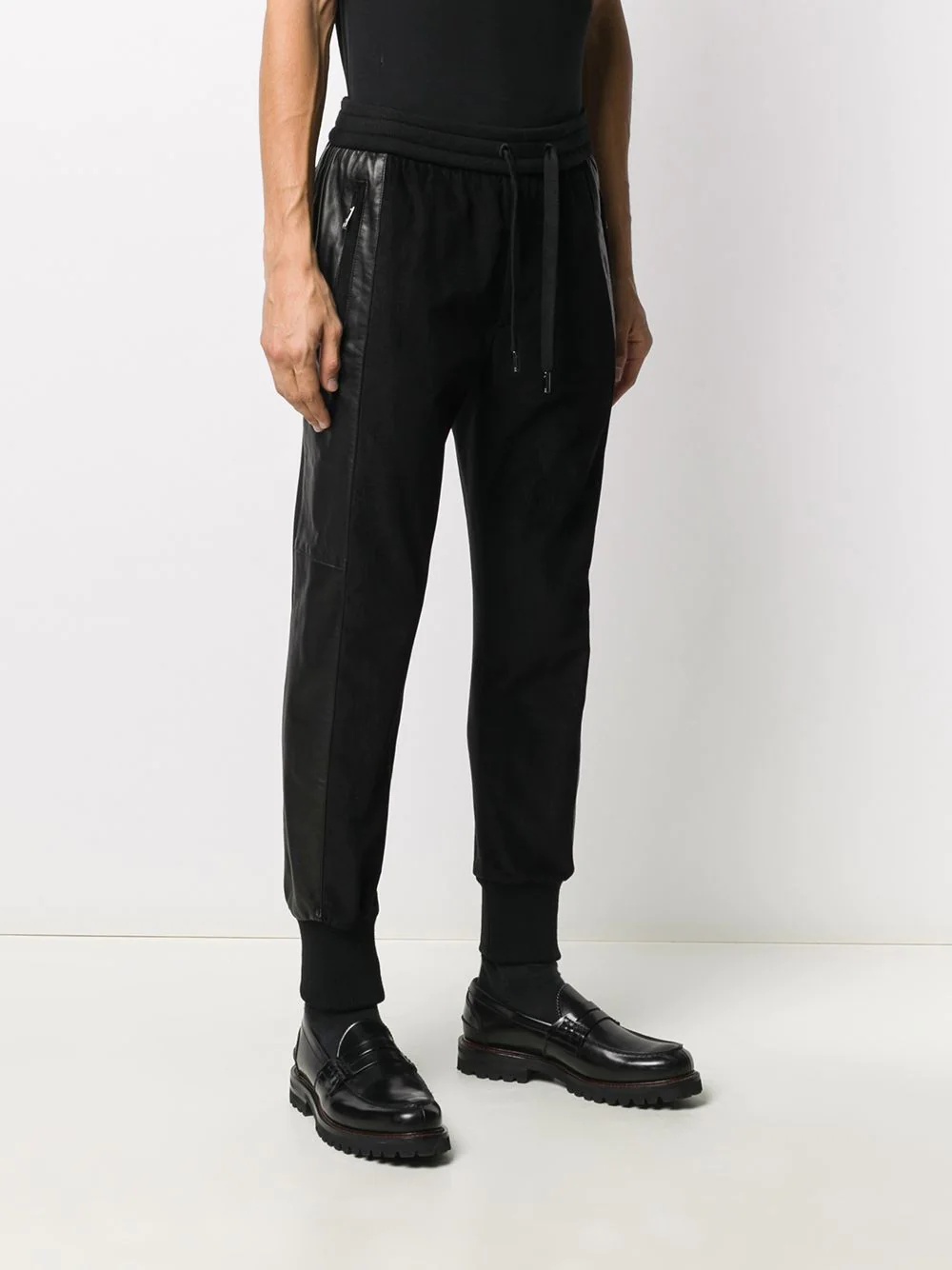 cropped panelled corduroy track pants - 3