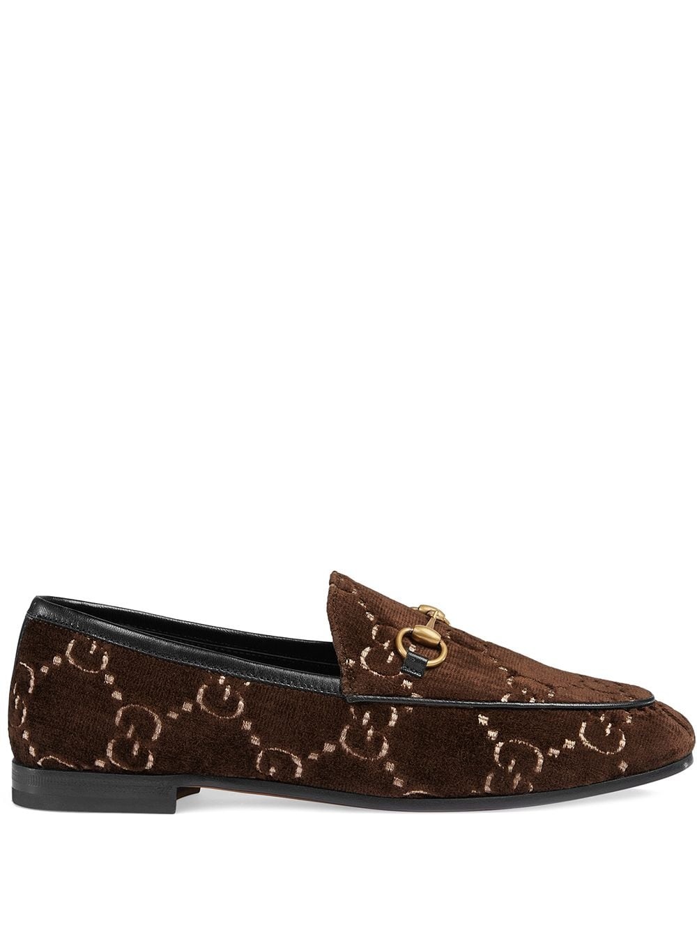 Brown Jordaan GG velvet loafers - 1