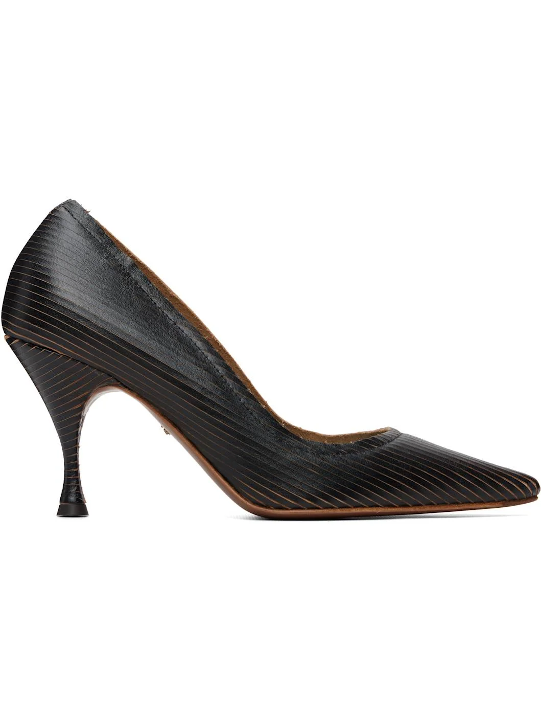 Black Sophia Pin Heels - 1