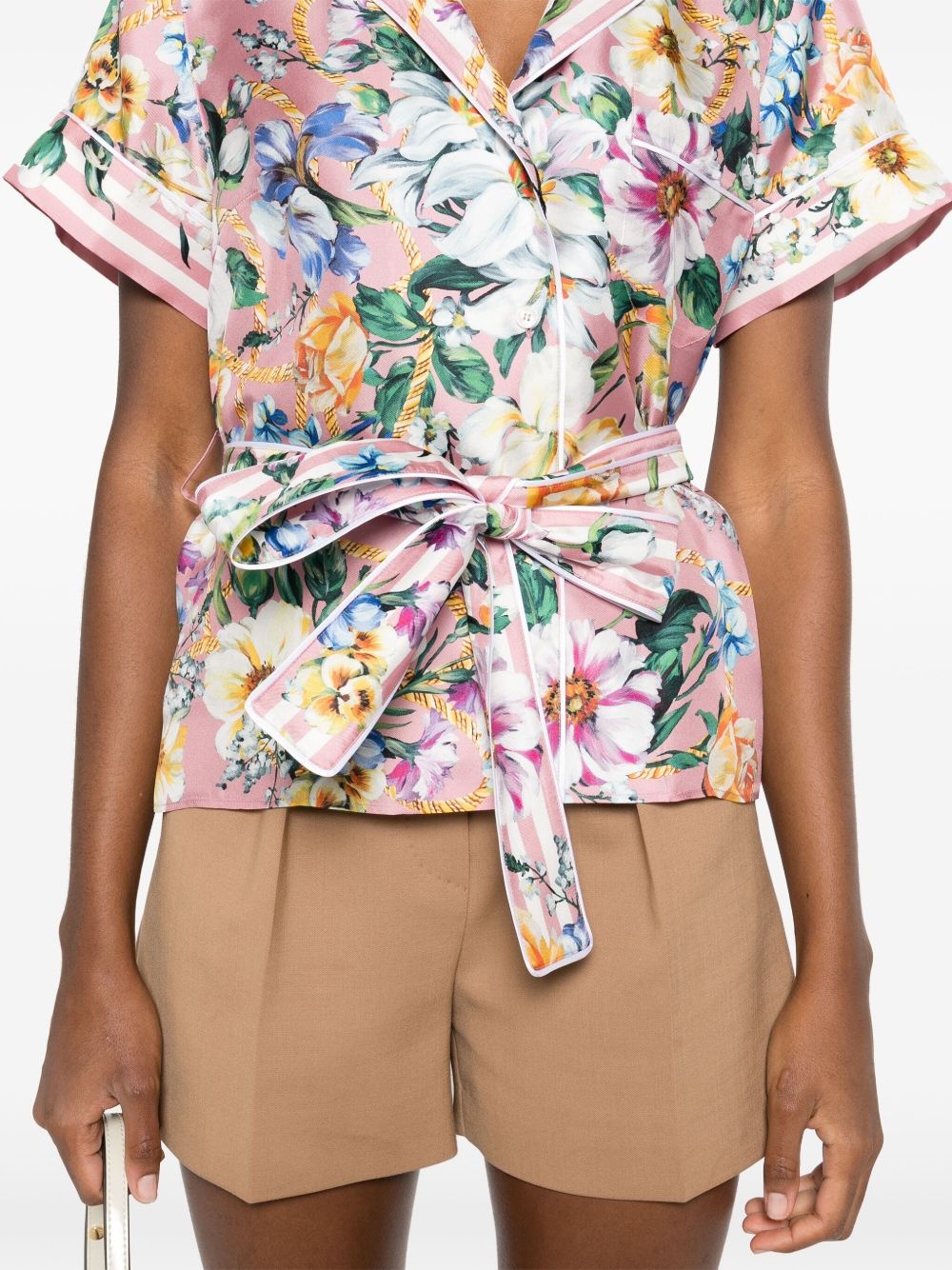 floral-print silk shirt - 5
