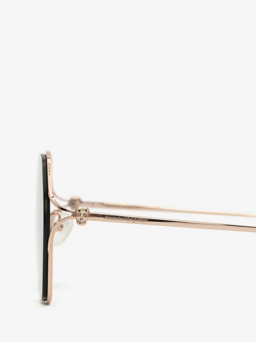 Skull Hinge Geometrical Sunglasses in Gold - 4