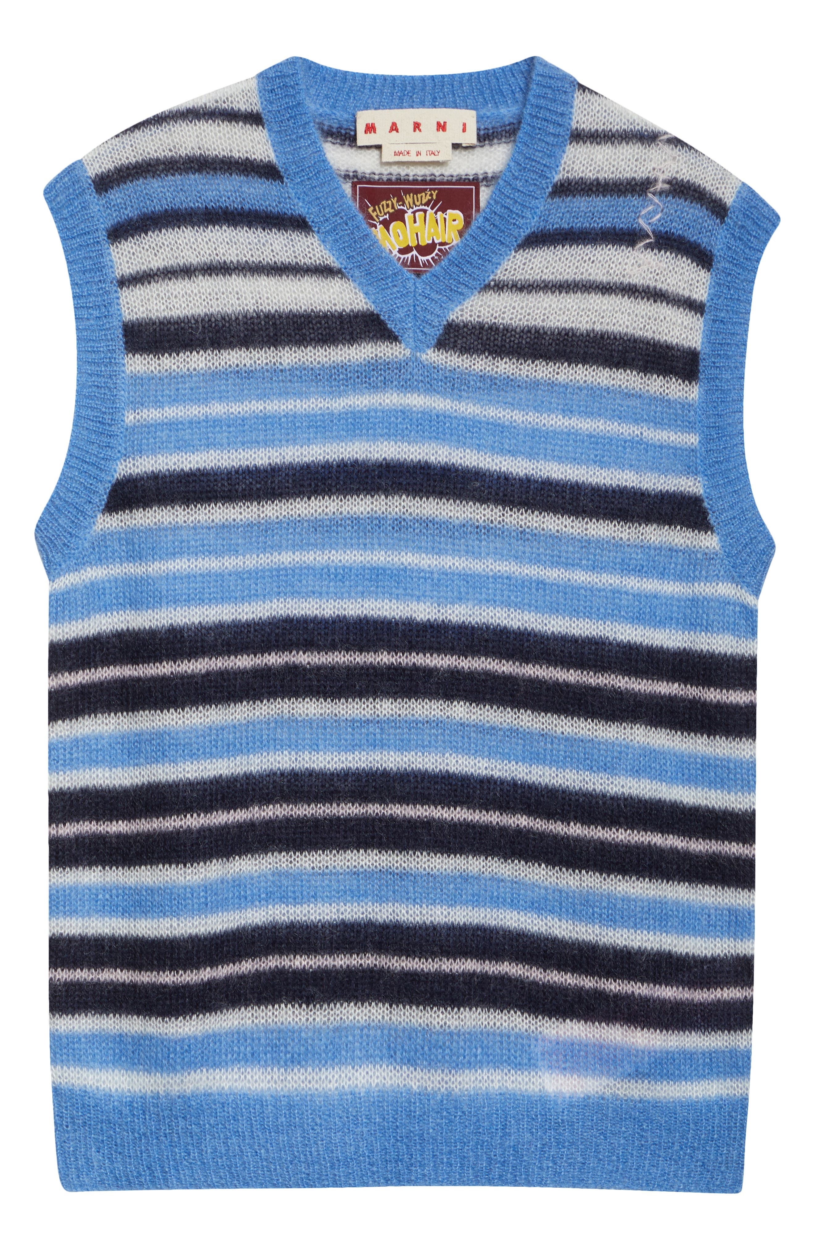Marni Stripe Brushed Mohair Blend Sweater Vest in Blue Lilac at Nordstrom - 6