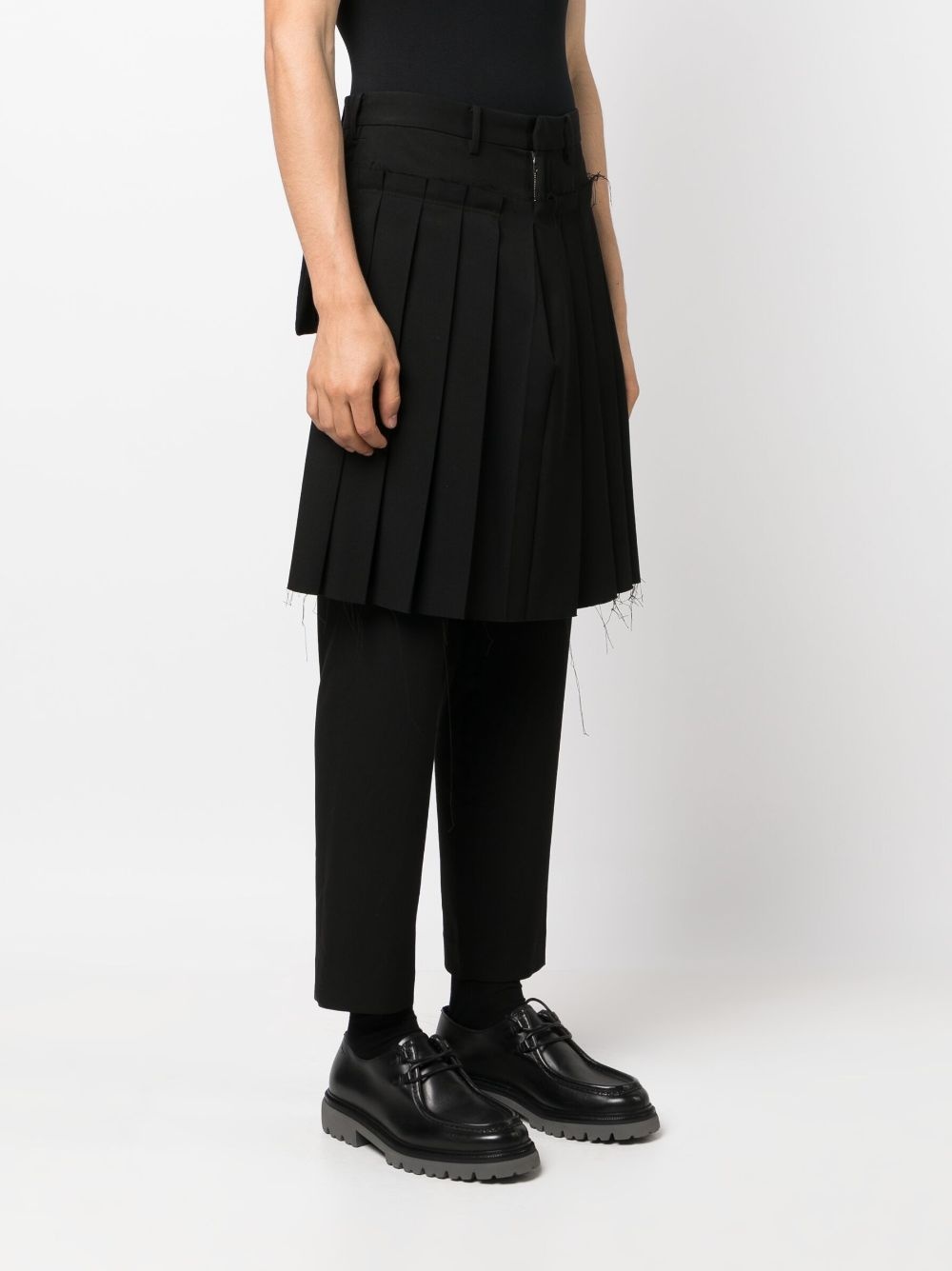 pleated-skirt tailored trousers - 3