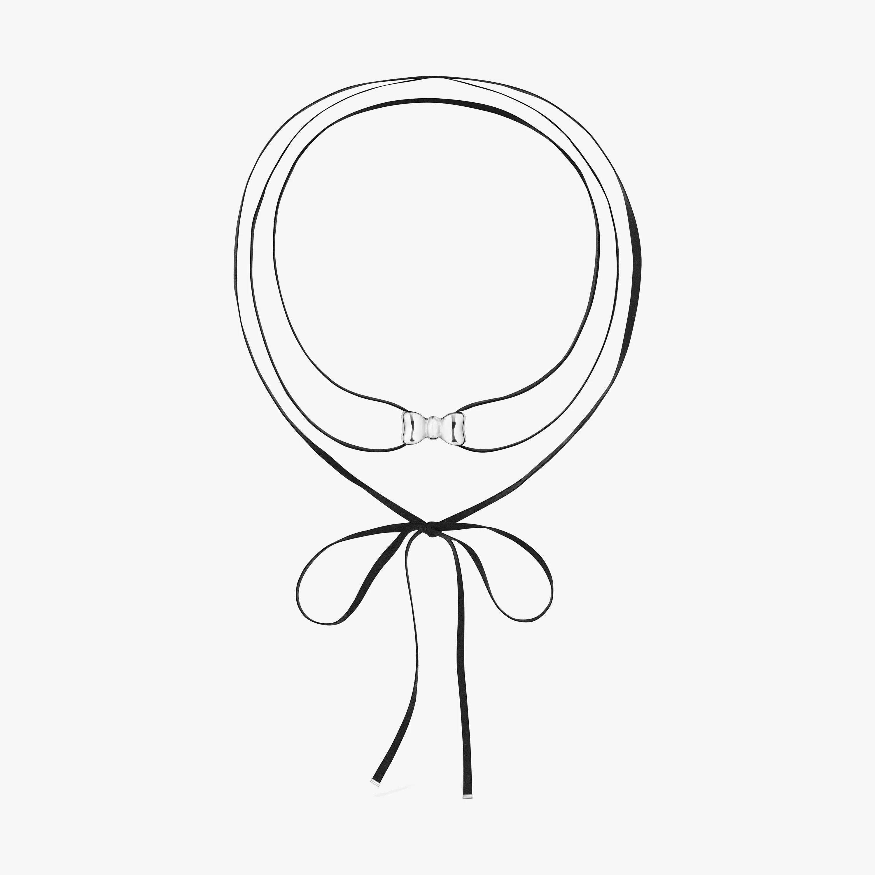 Suedette Choker with 25 mm silver bow TOUS Ribbon - 1