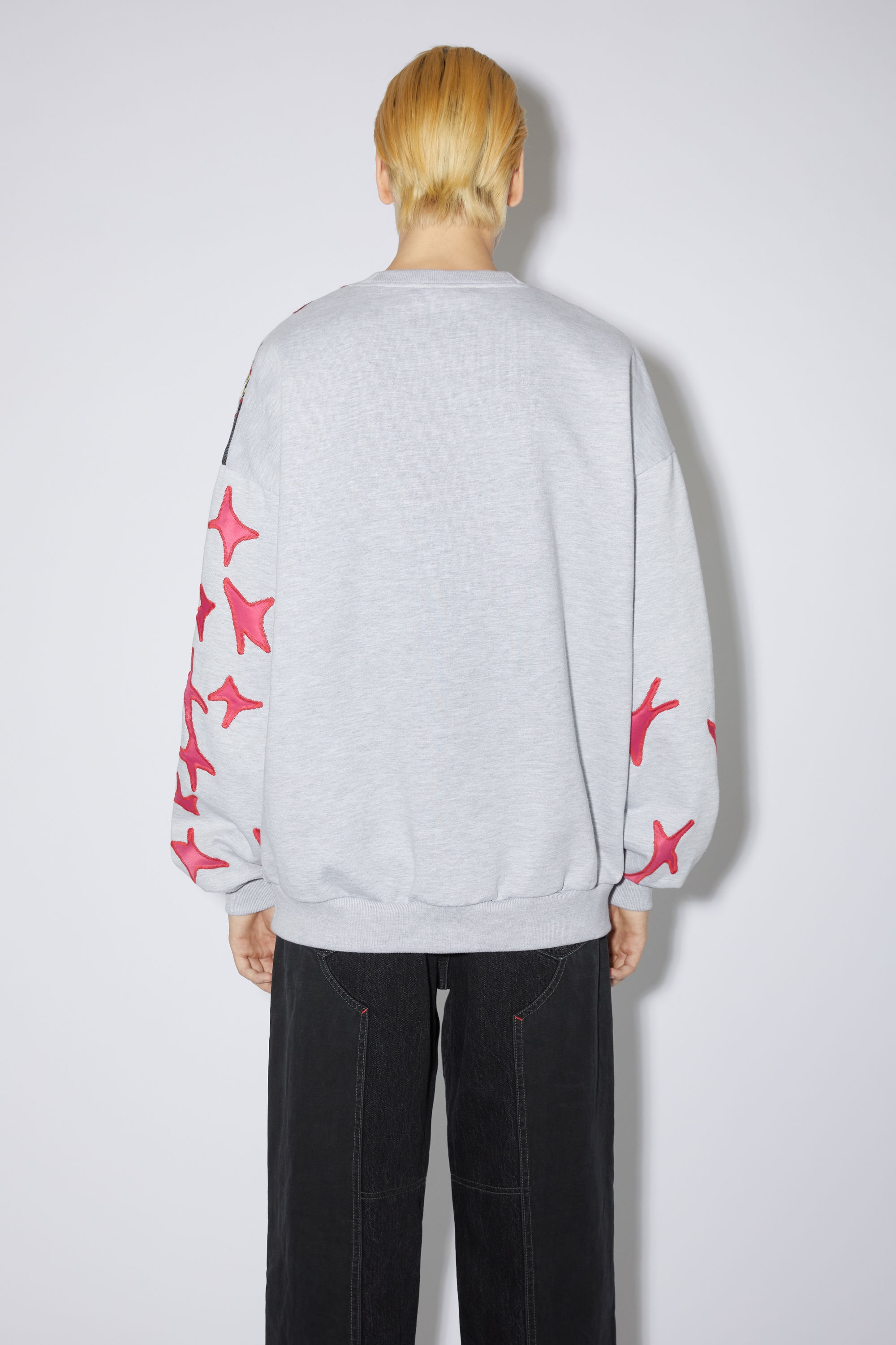 Patchwork sweater - Pale Grey Melange - 6