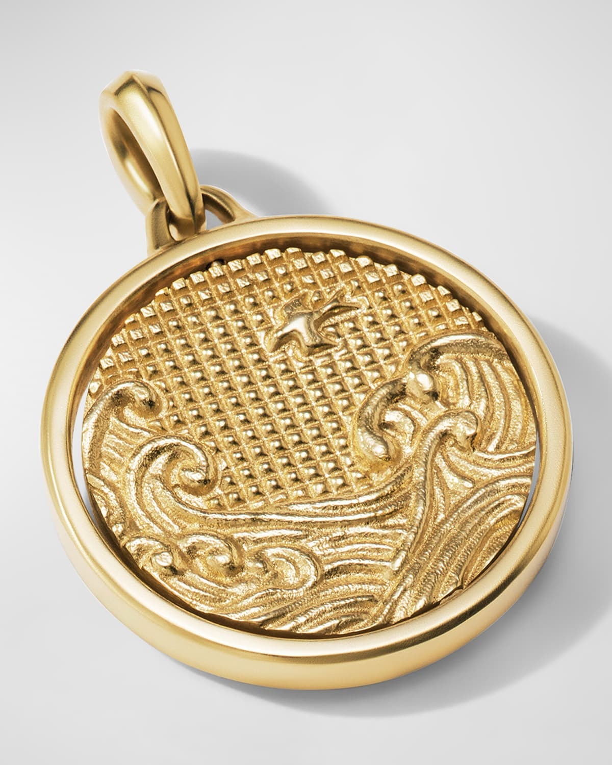 Men's Duality Pendant in 18K Gold, 30mm - 4