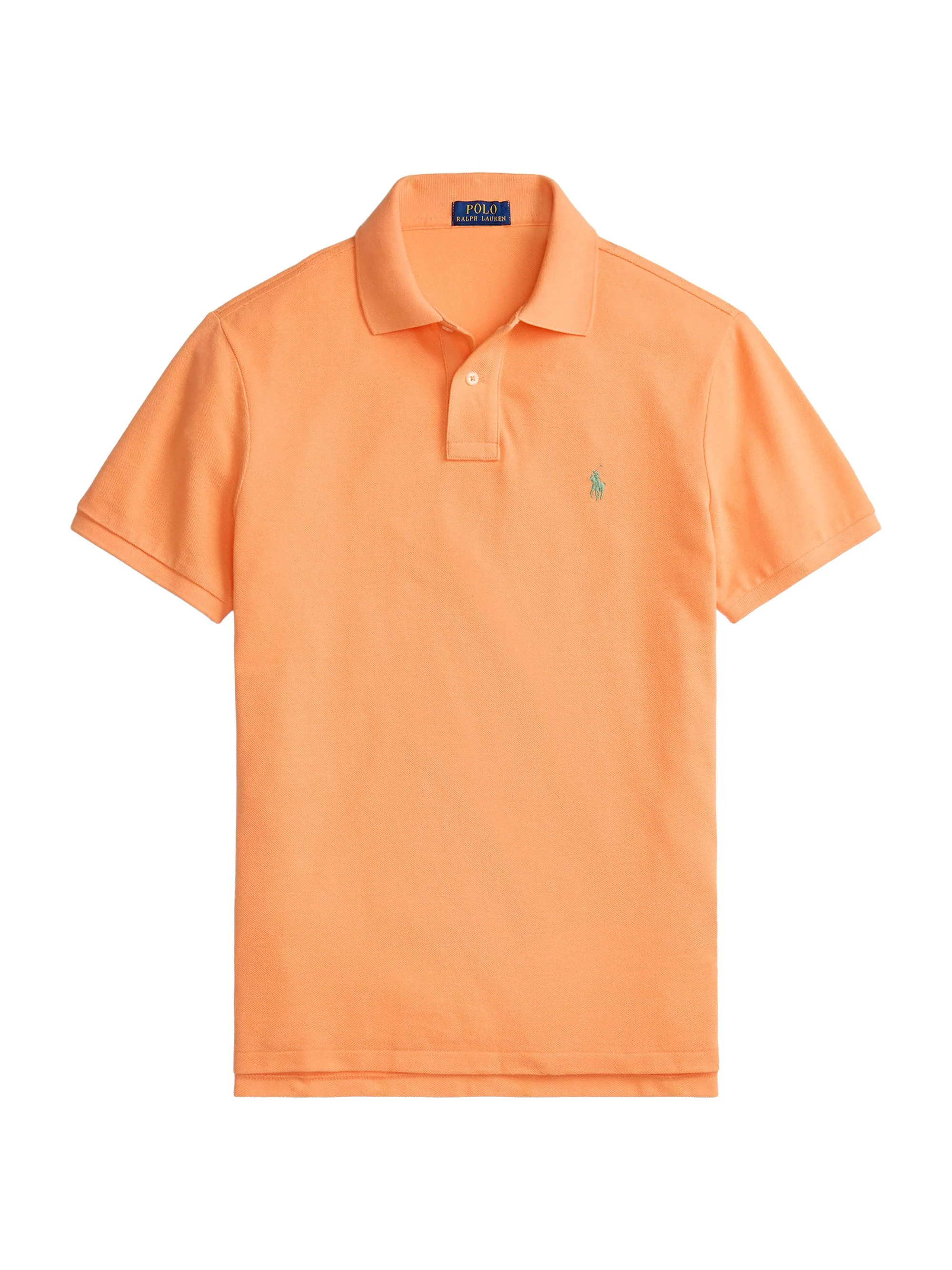 Men's Basic Mesh Cotton Polo Shirt - Pompano Orange - 1