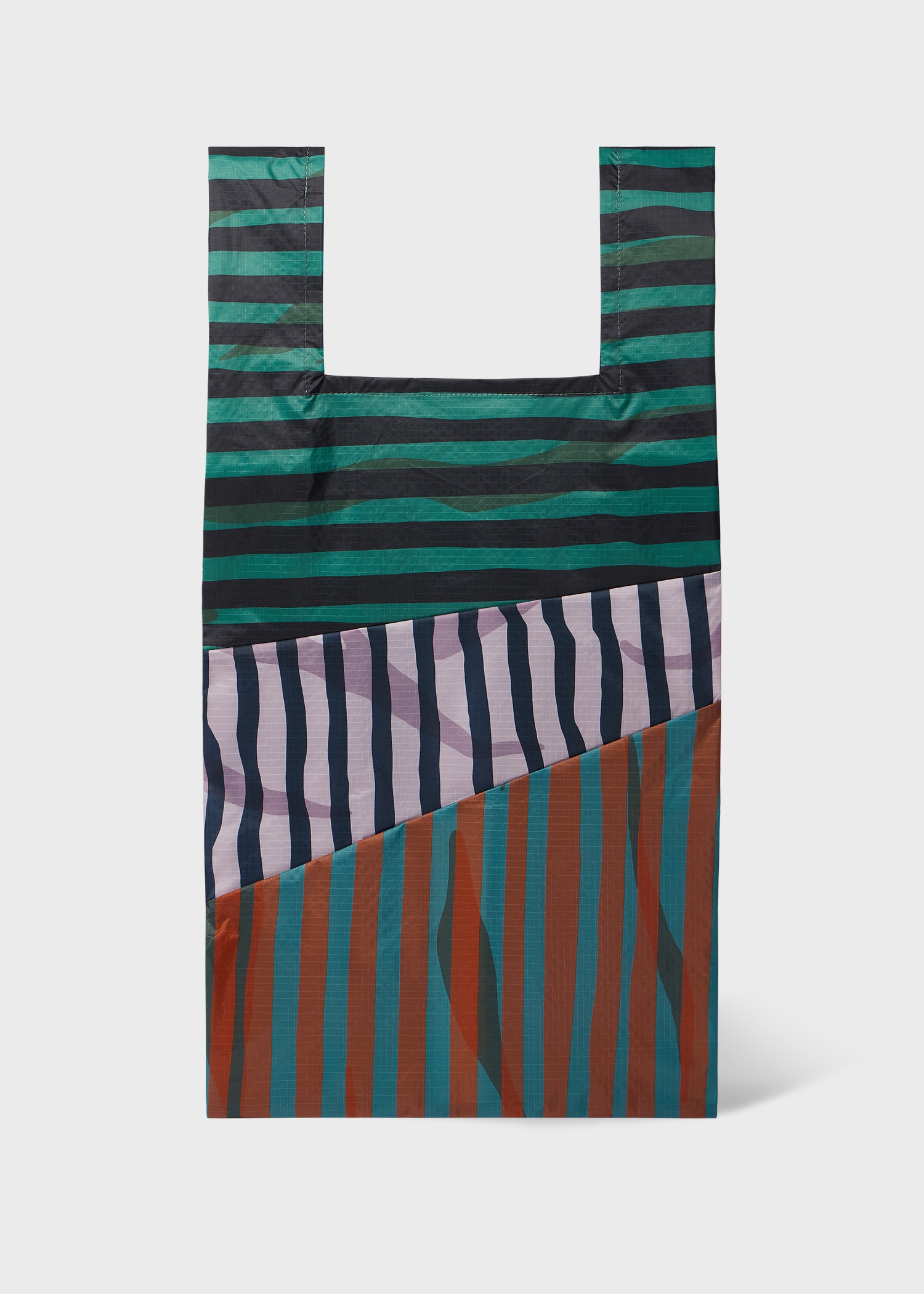 Susan Bijl x Paul Smith -  Navy Mixed-Stripe 'The New Shopping Bag' Large - 3