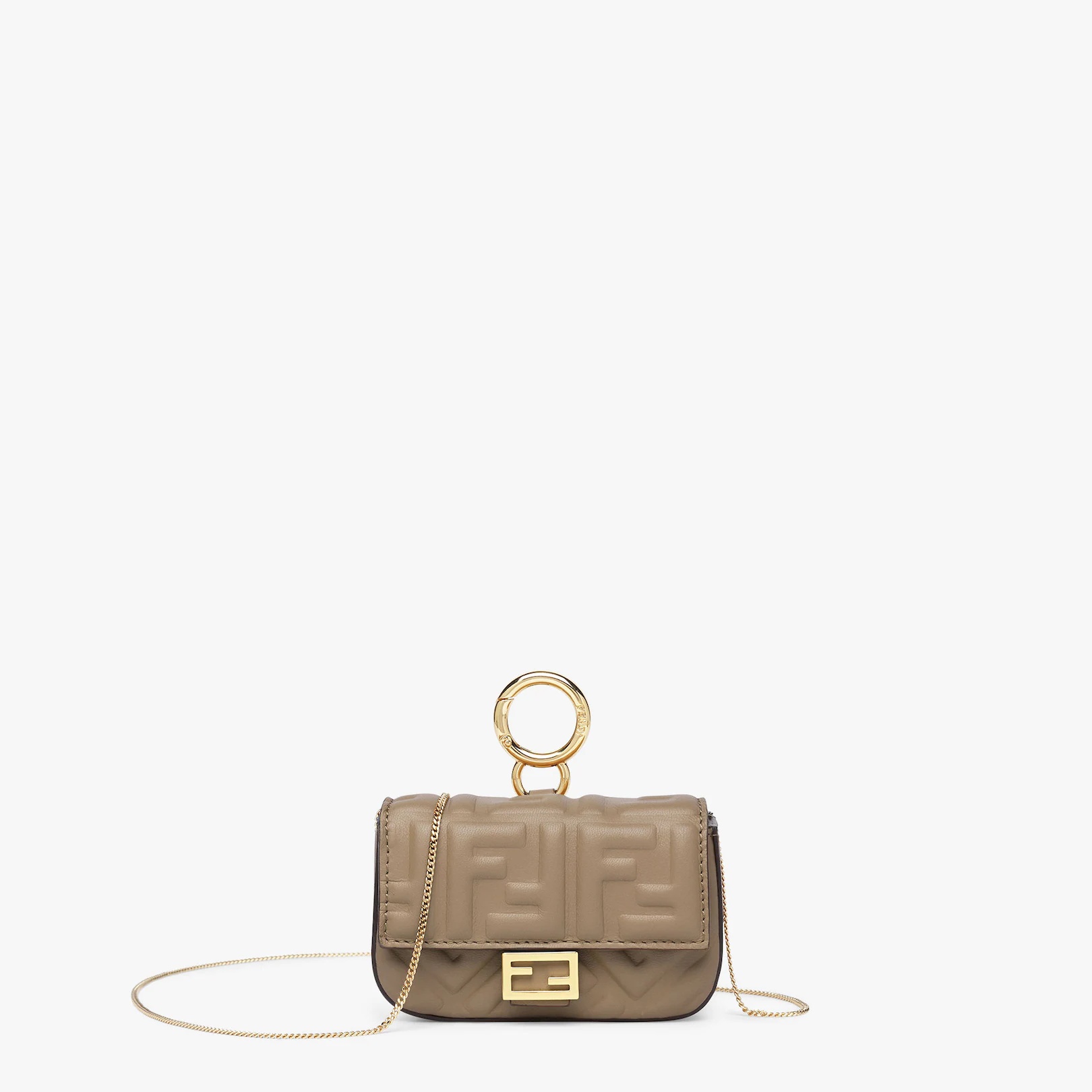 Gray nappa leather charm - 1
