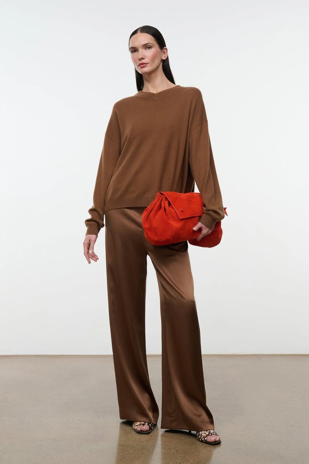 STAUD SPENCER CASHMERE SWEATER CIGAR - 1