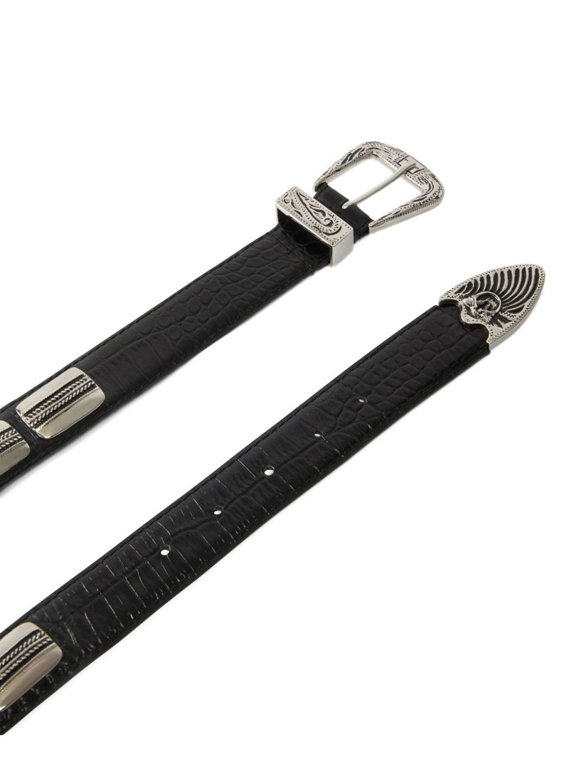 crocodile-effect leather belt 5