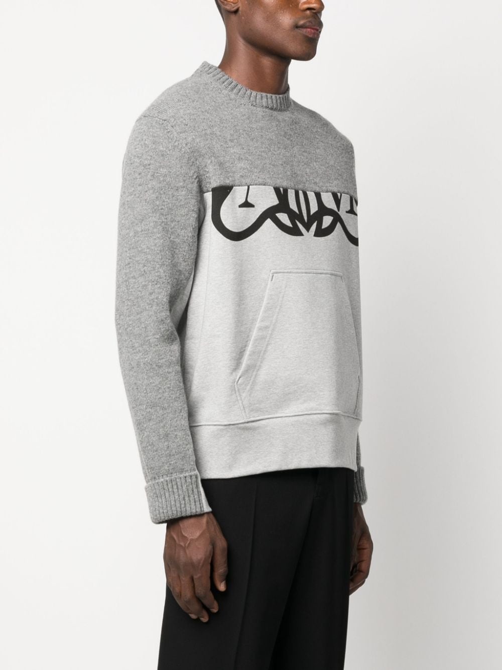 Cut Seal-print panelled jumper - 3