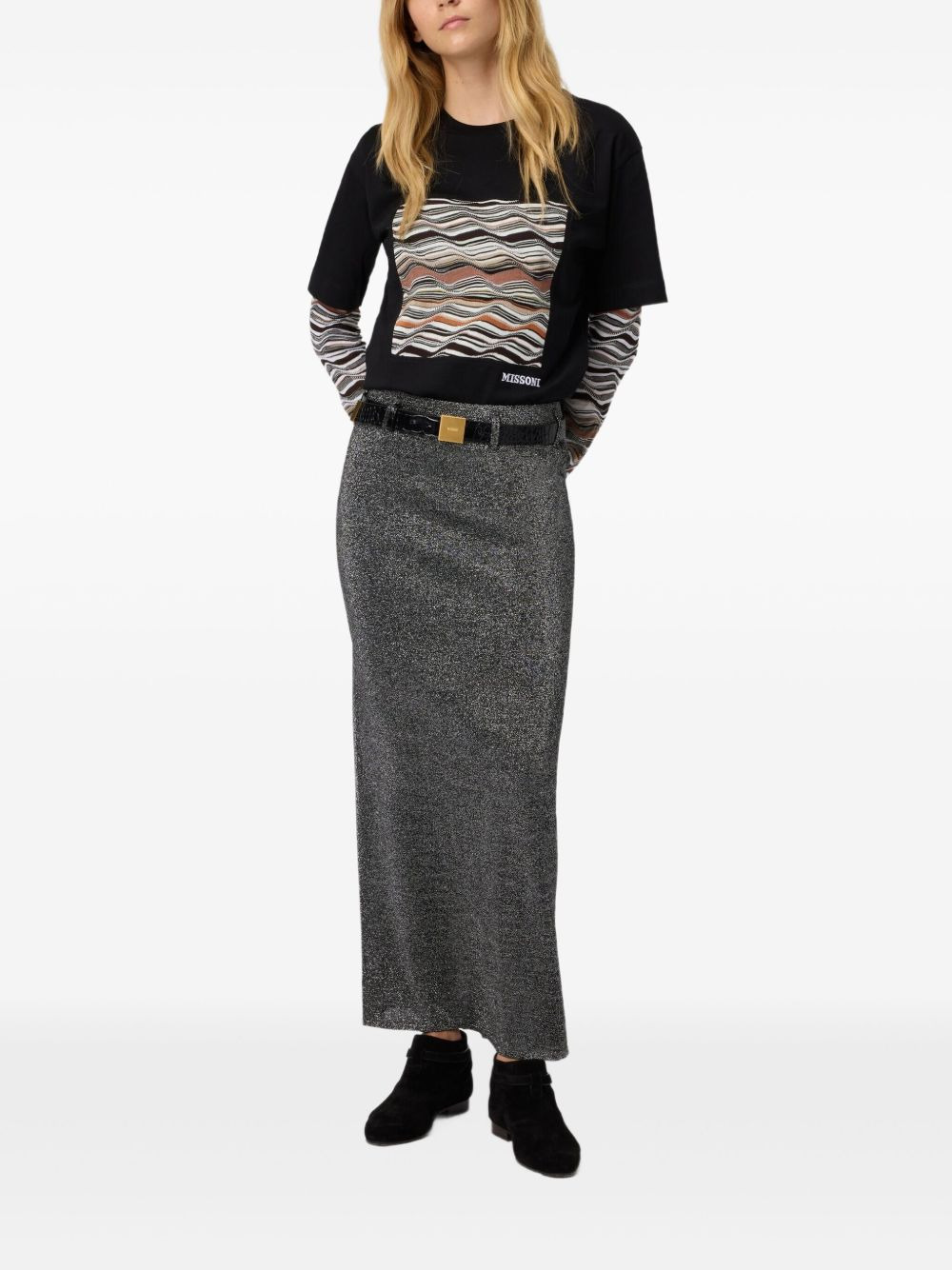 metallic knit skirt - 2