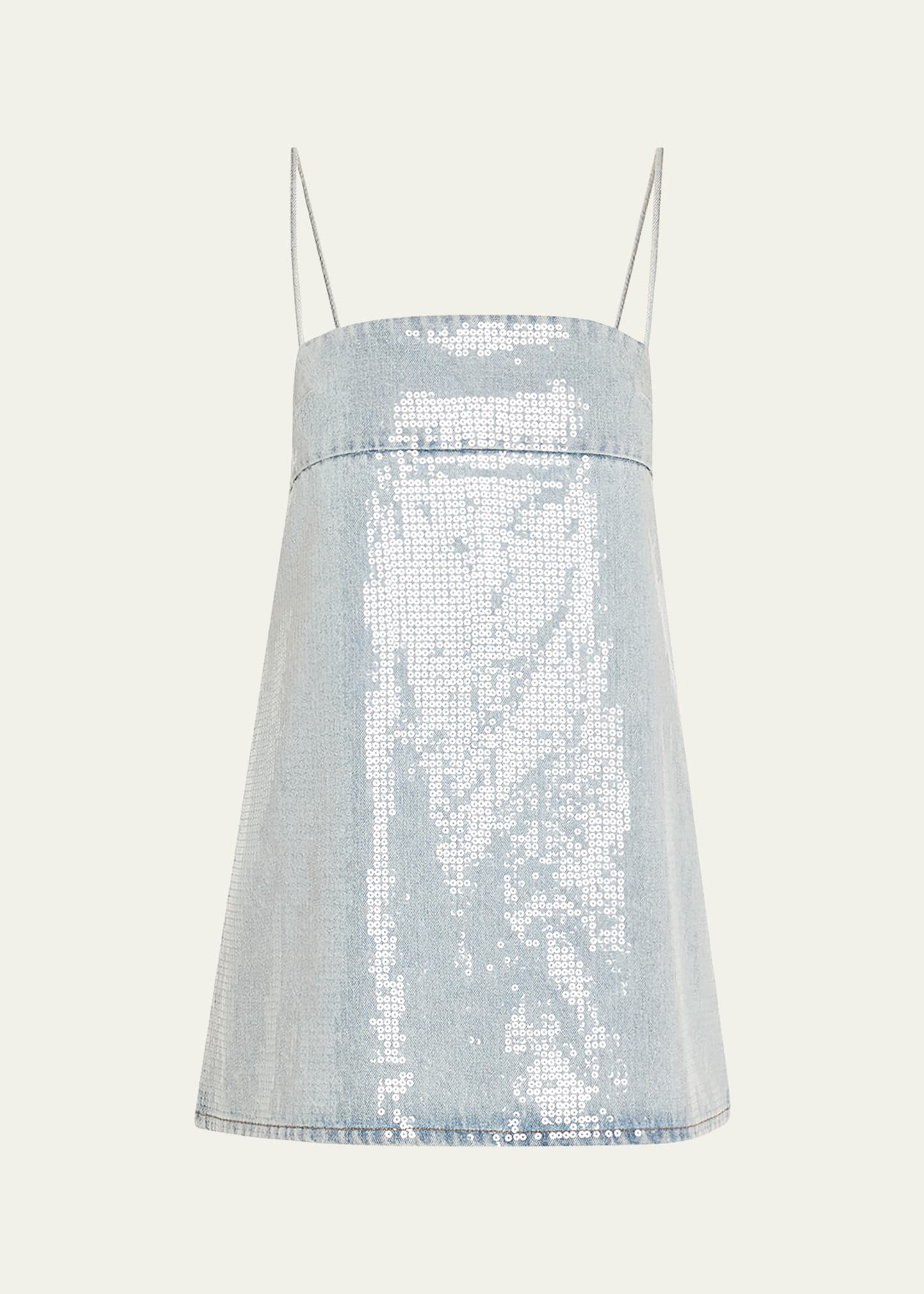 Nadiya Sequined Denim Mini Dress - 1