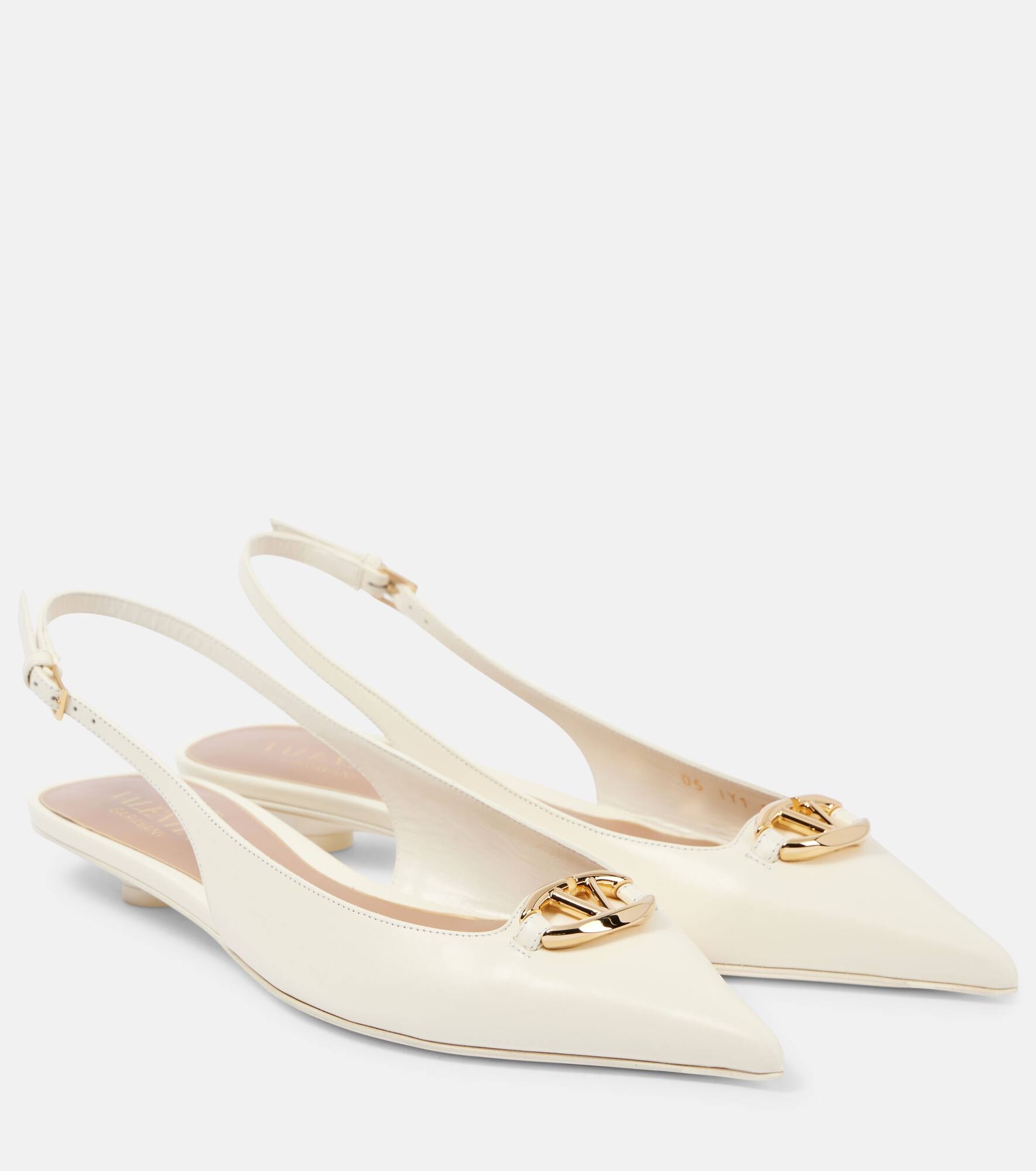 Vlogo embellished leather ballet flats - 1