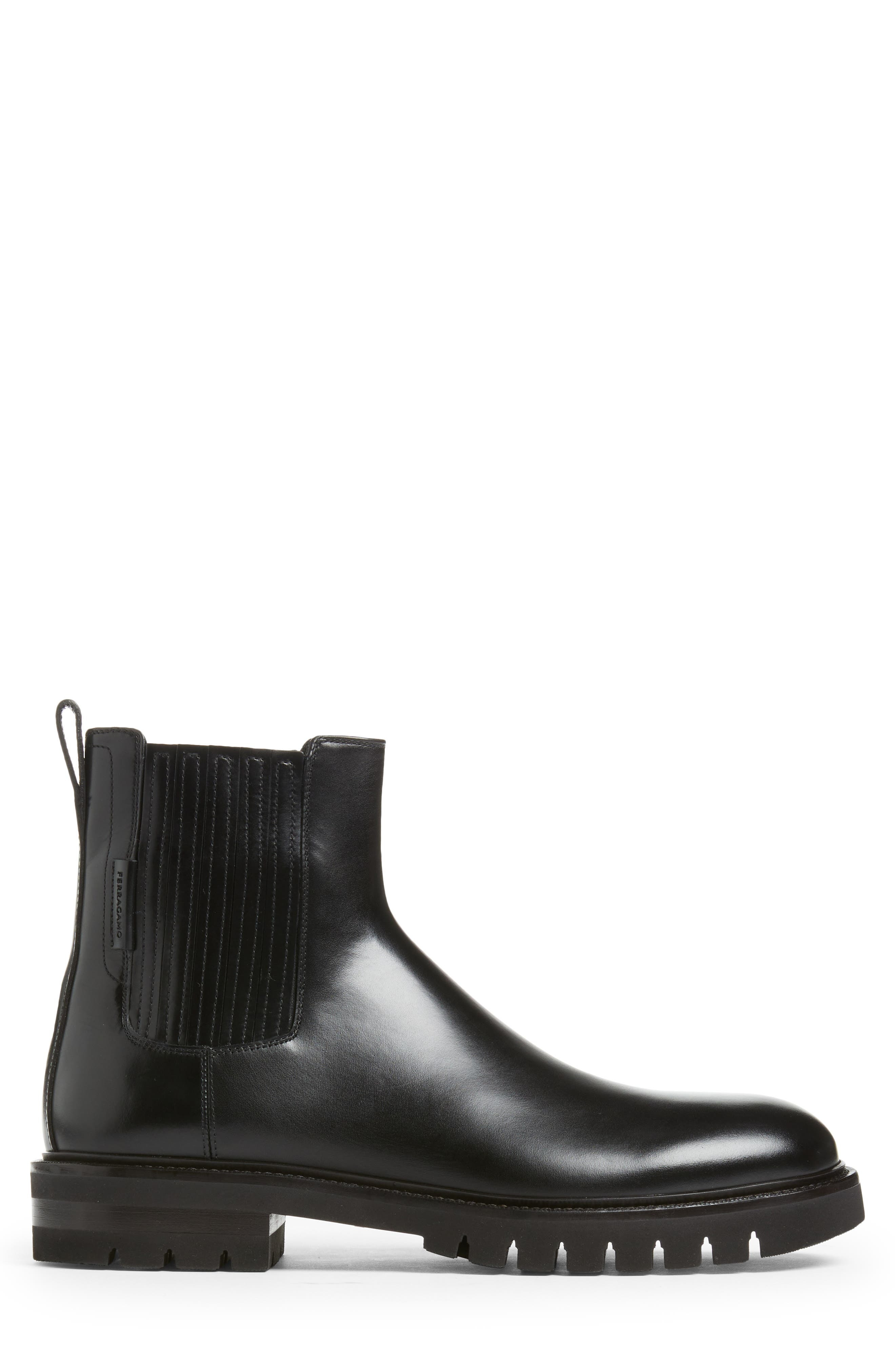 FERRAGAMO Lug Sole Chelsea Boot in Nero at Nordstrom - 3