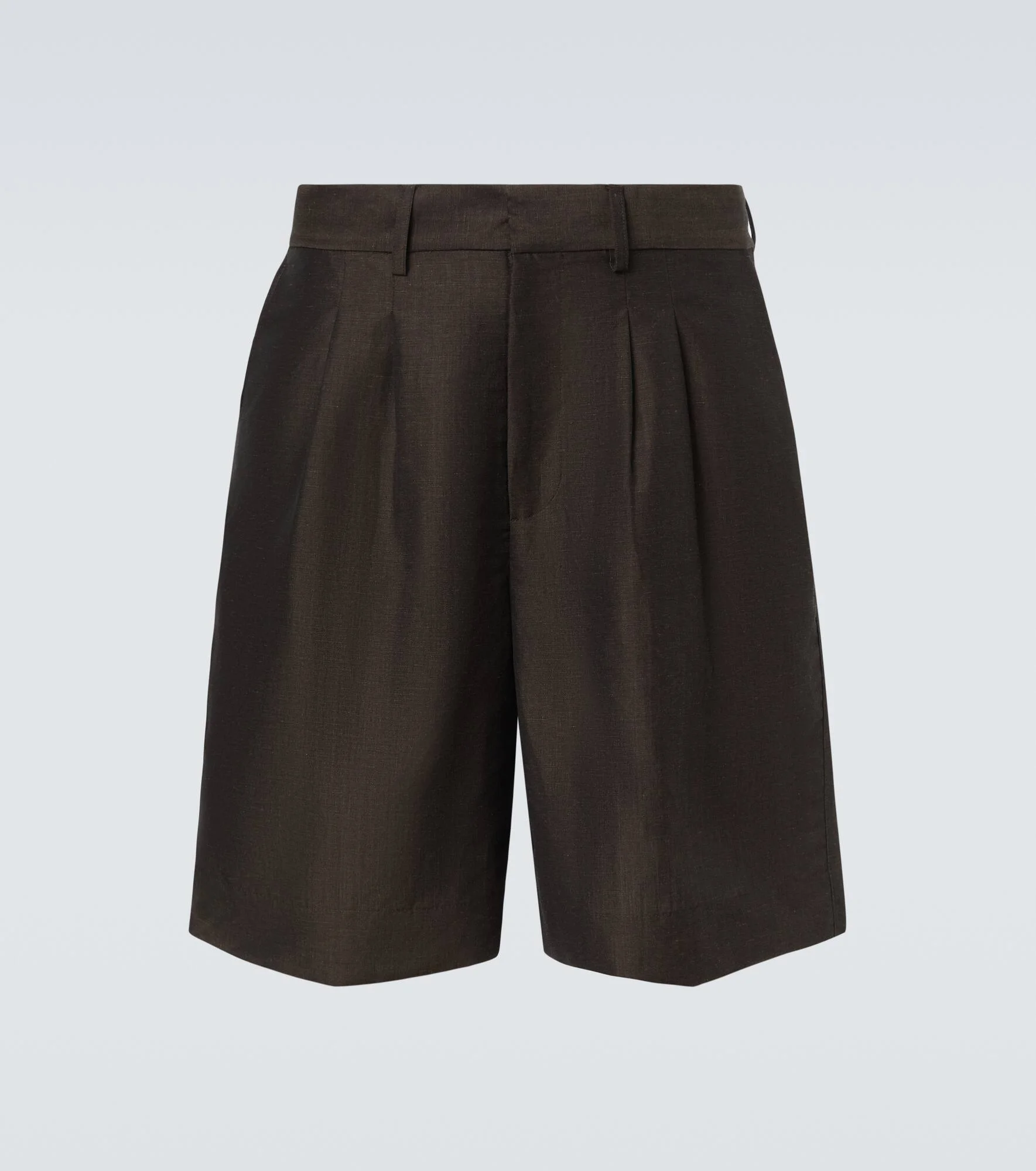 Linen and wool shorts - 1