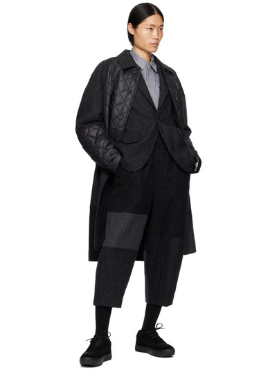 Comme des Garçons Homme Gray & Black Paneled Coat outlook