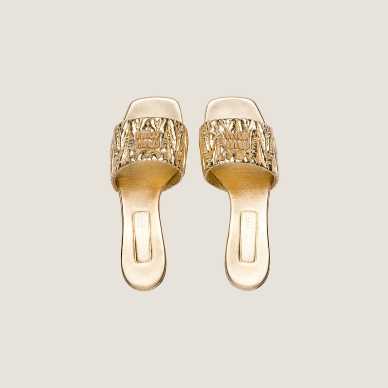 Miu Miu Ayers matelassé sandals outlook