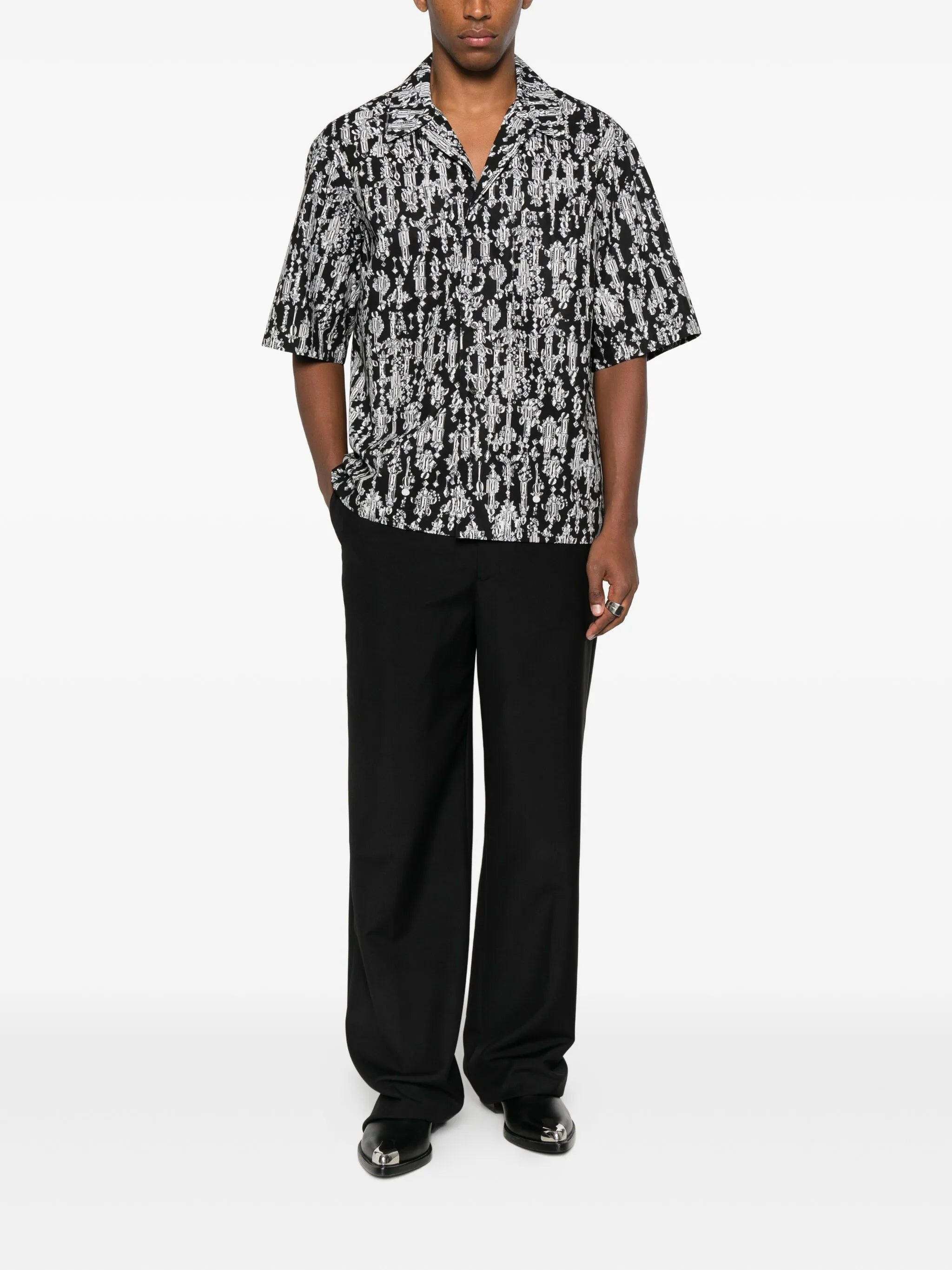 Alexander Mcqueen Crystal-pattern Short-sleeve Shirt - 2