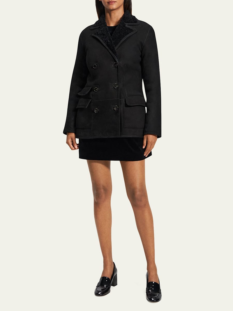 Theory Shearling Peacoat Blazer outlook