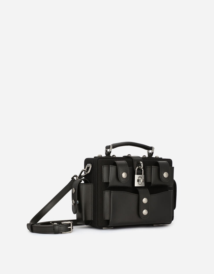 Calfskin and canvas crossbody bag - 3