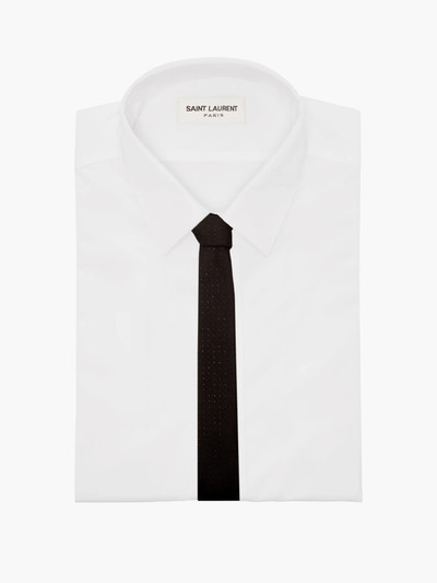 SAINT LAURENT Polka-dot silk-blend tie outlook