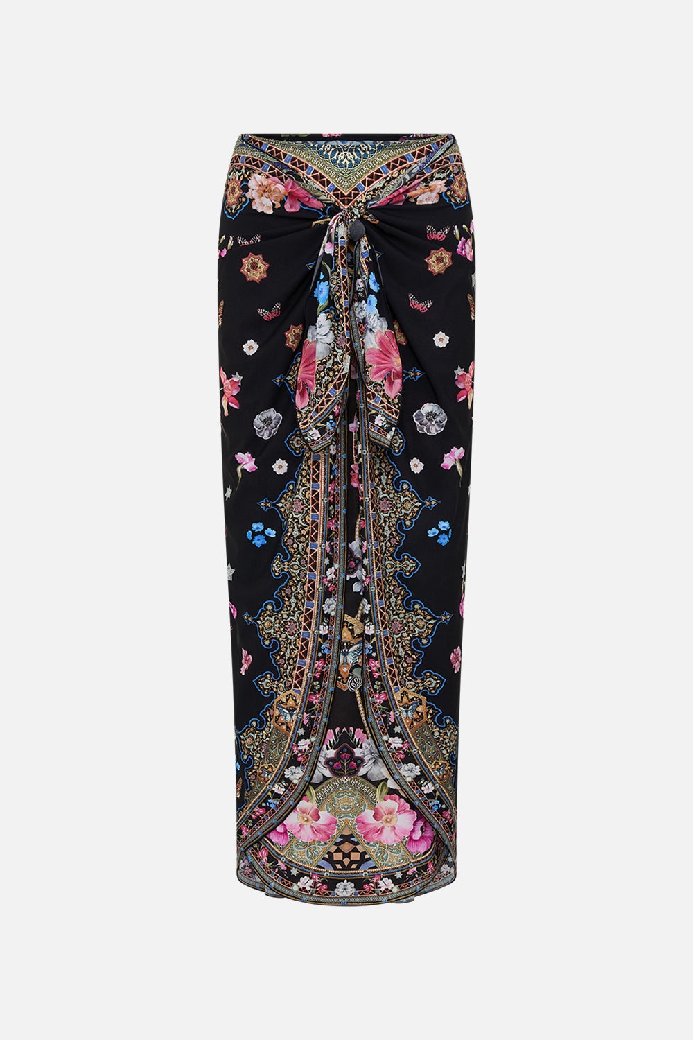 LAYERED LONG SARONG WITH FRONT TIE - 1