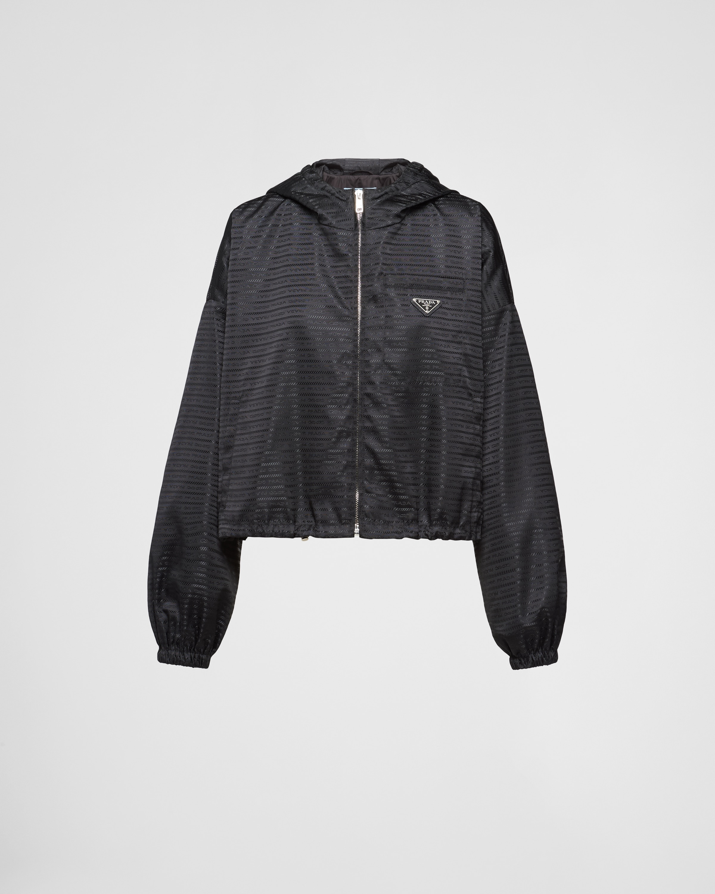 Cropped Re-Nylon hooded blouson jacket - 1