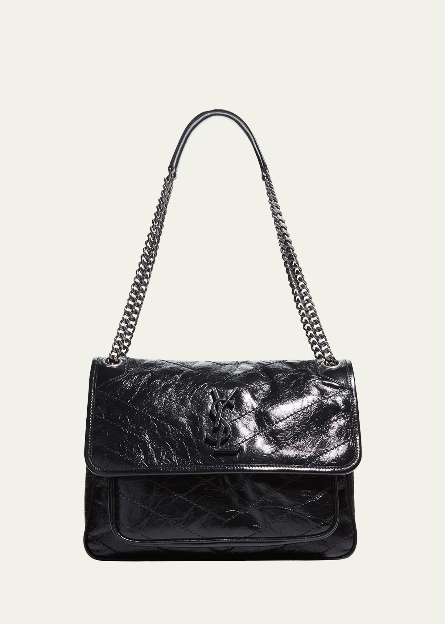 Niki Medium Crinkled Calf Flap-Top Shoulder Bag - 1